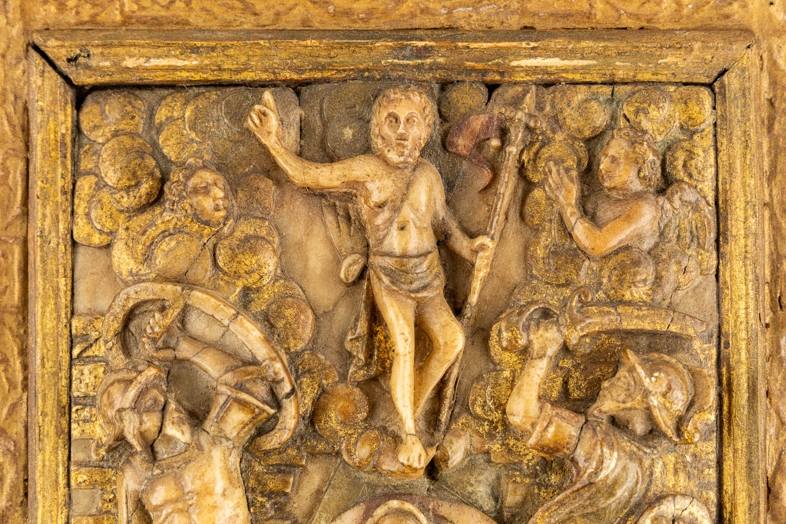 A 'Malines' sculptured Alabaster 'The Ressurection of Christ', 16th C.