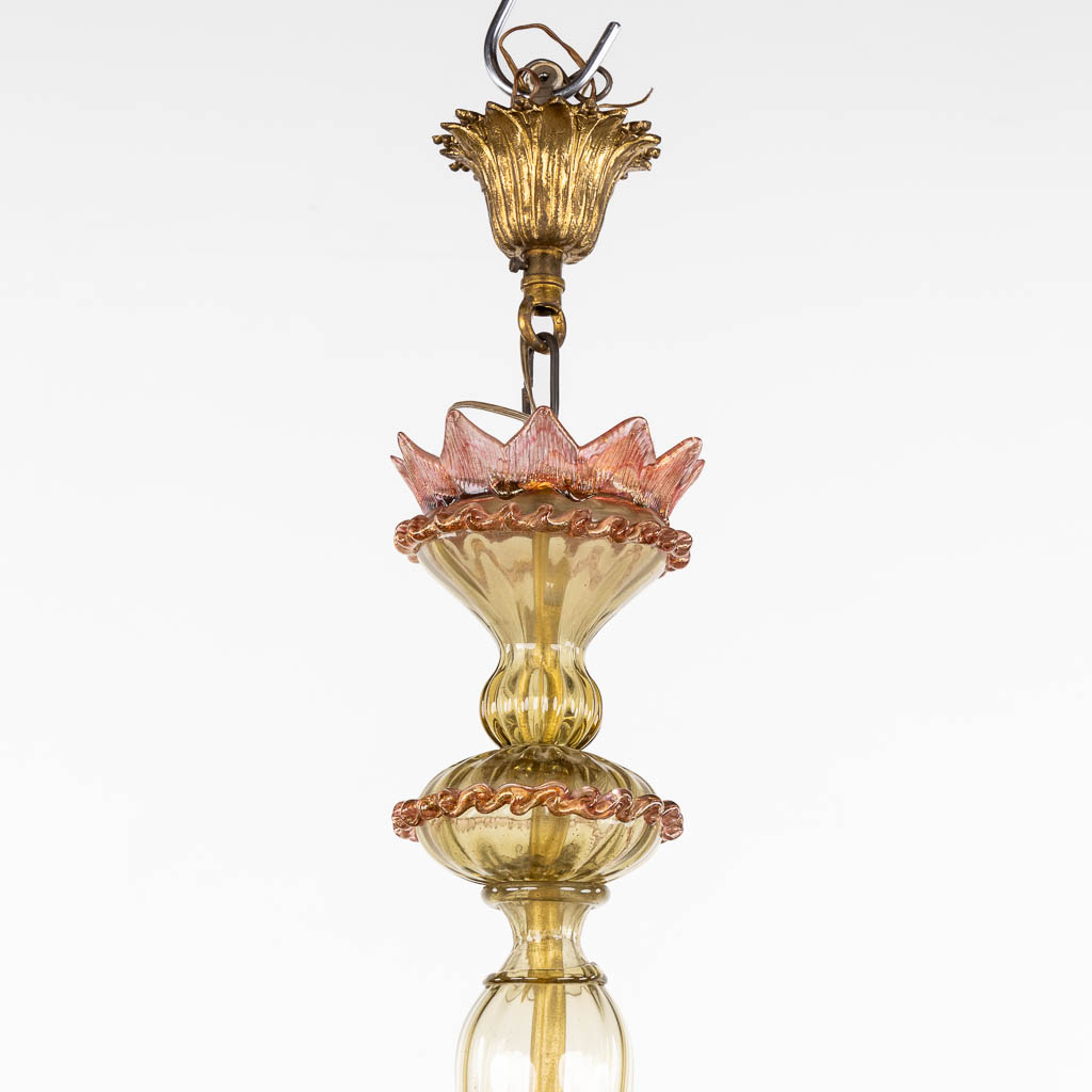 A Venetian chandelier with 8 points of light, Murano, Italy, 20th C. (H:104 x D:82 cm)