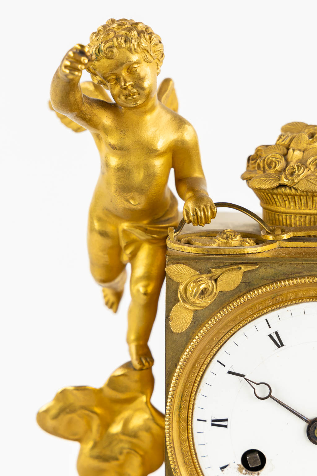 A mantle clock, Gilt bronze, Empire, 