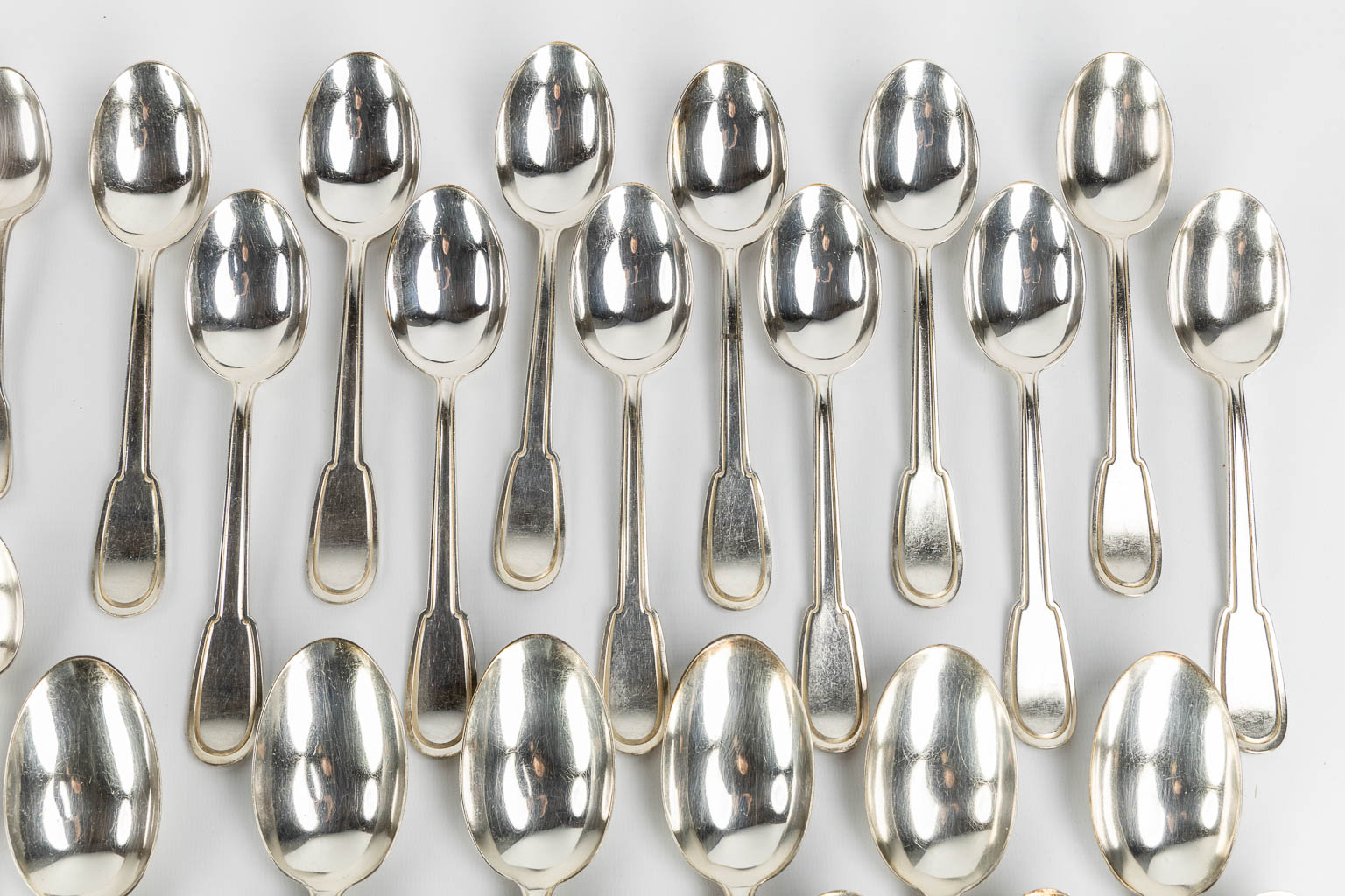 Bruno Wiskemann, a 125-piece silver-plated cutlery. (L:30 cm)