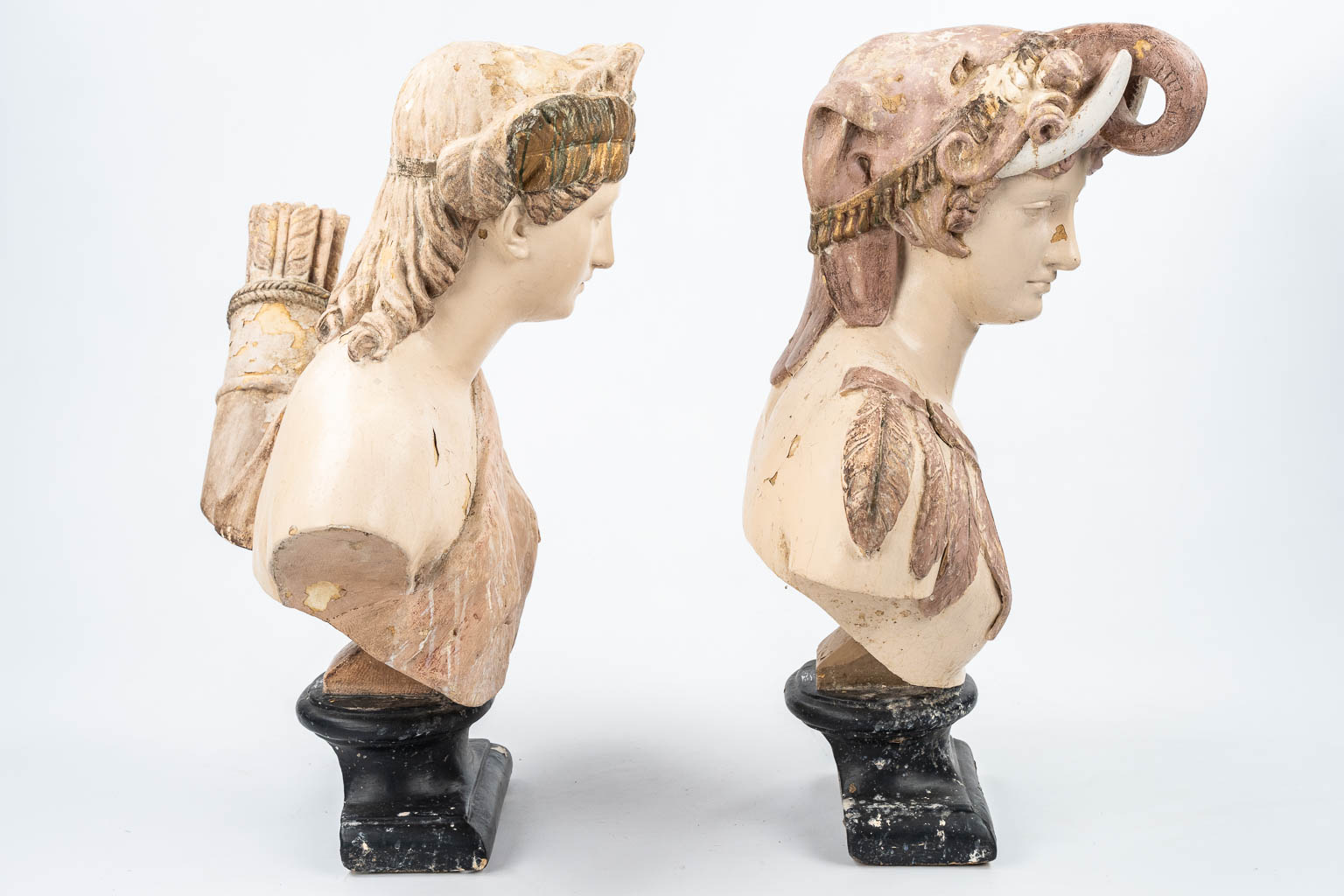 A pair of busts from a collection of the 