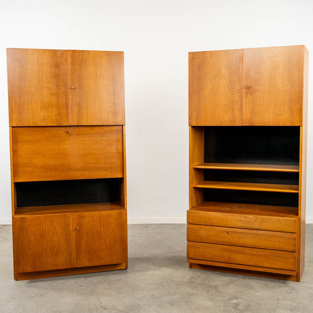 Vandenberghe-Pauvers, a two-piece wall cabinet, veneered wood. (c.1980).