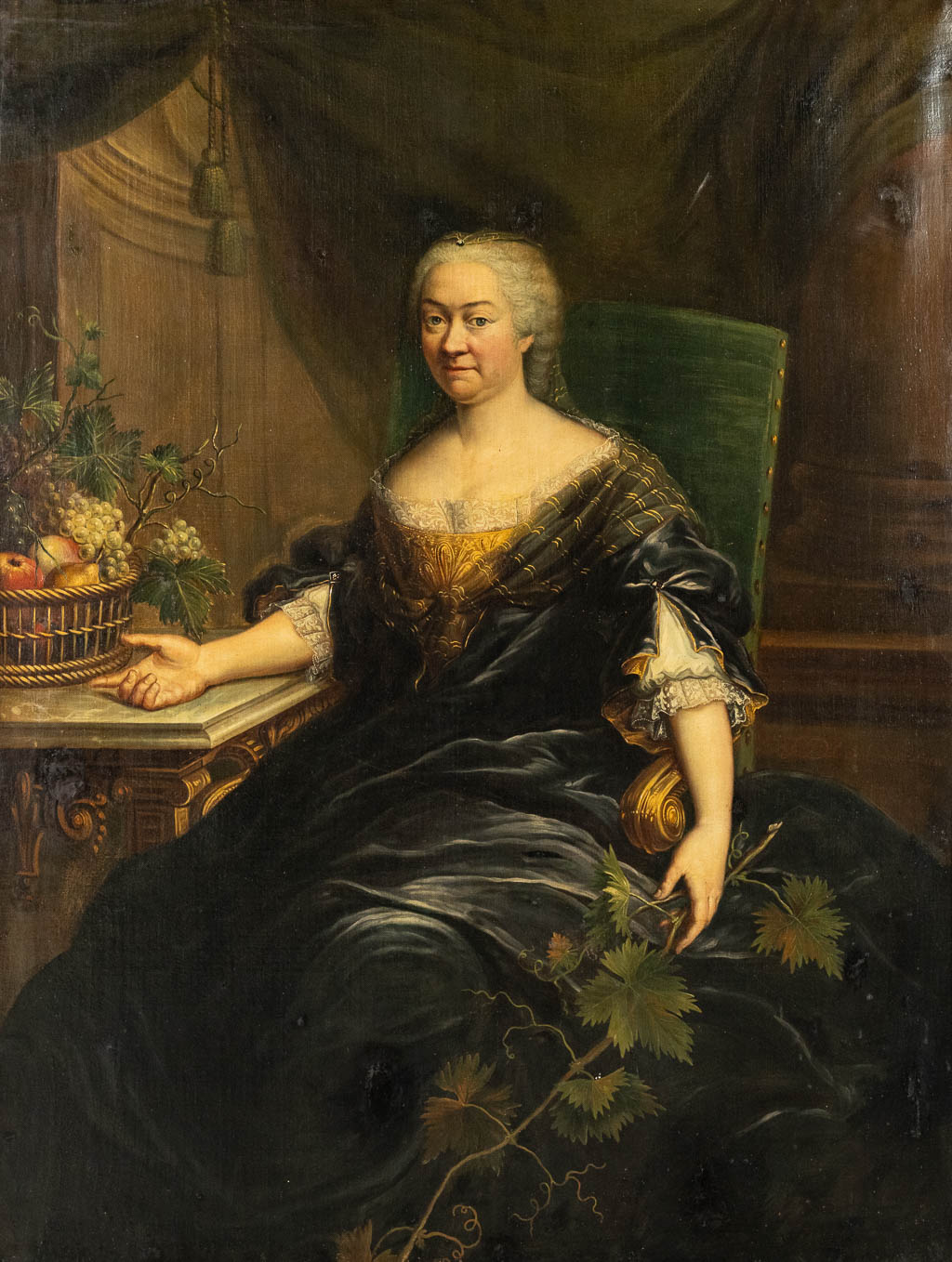 Frédéric DUMESNIL (1710/17-1791) 'Portret van een dame' (1738). (W:121 x H:160 cm)