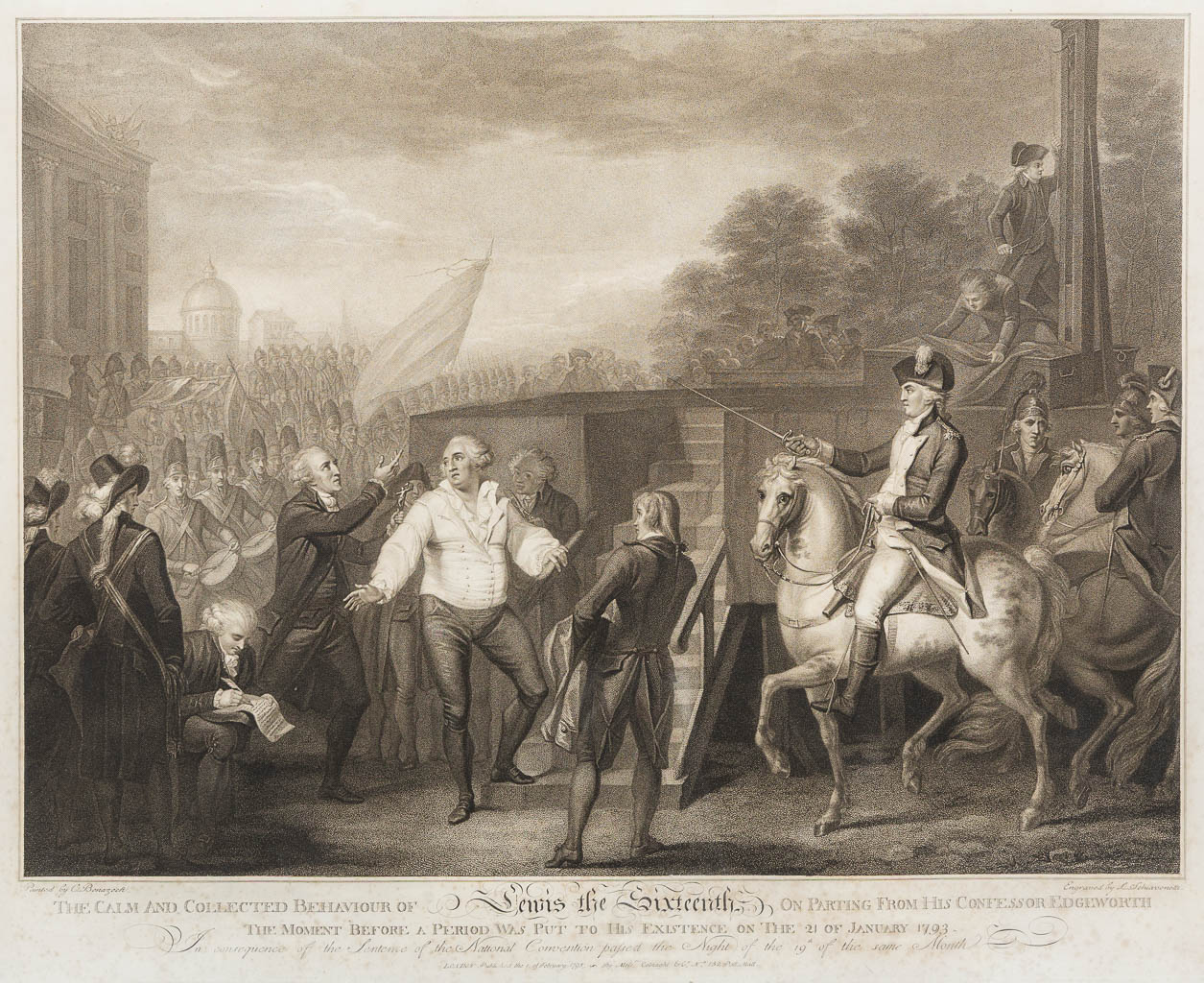 Four antique Engravings, Louis XVI, Charles Benazech and Luigi Schiavonetti. 19th C.  (W:60 x H:44 cm)