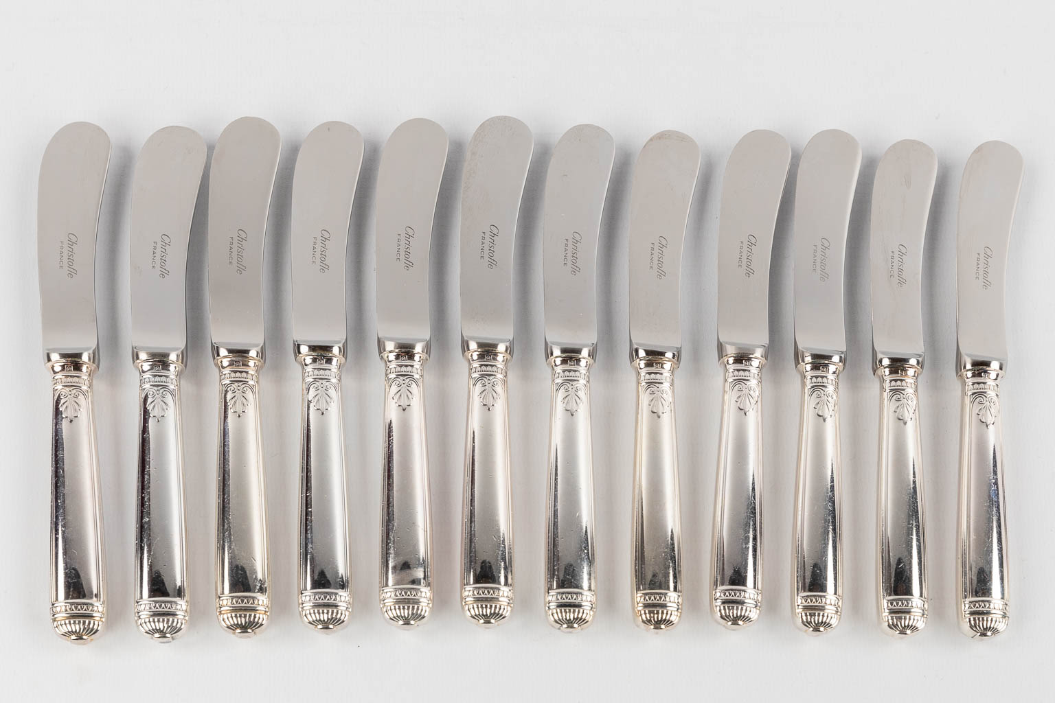 Christofle, Malmaison, 191-piece silver-plated cutlery with original cardboard boxes.