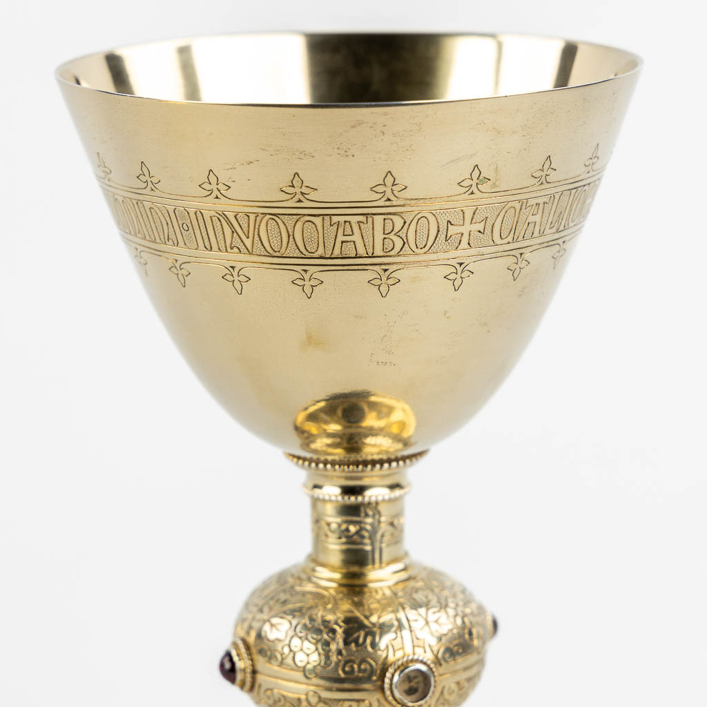 A Chalice, Gold-plated with enamel cartouches of 