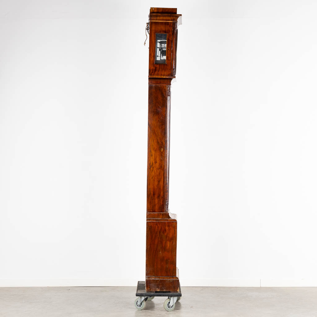 An large Grandfather clock, Compensating pendulum, Hour, seconds and date. Empire, 19th C. (L:26 x W:57 x H:220 cm)