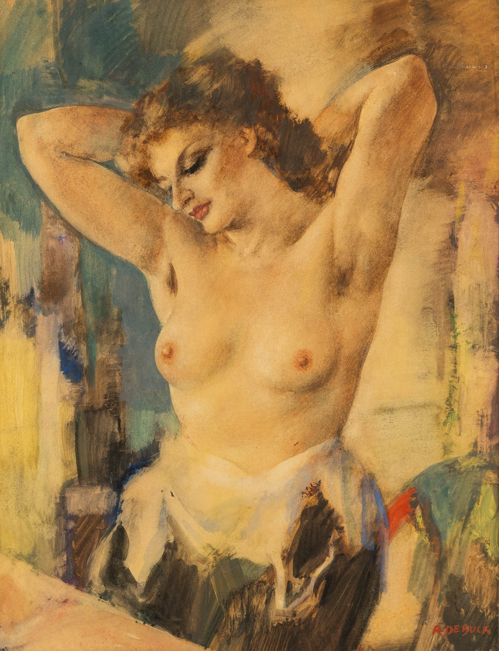 Raphael DE BUCK (1902-1986) 'Nude'. (W:48,5 x H:62,5 cm)