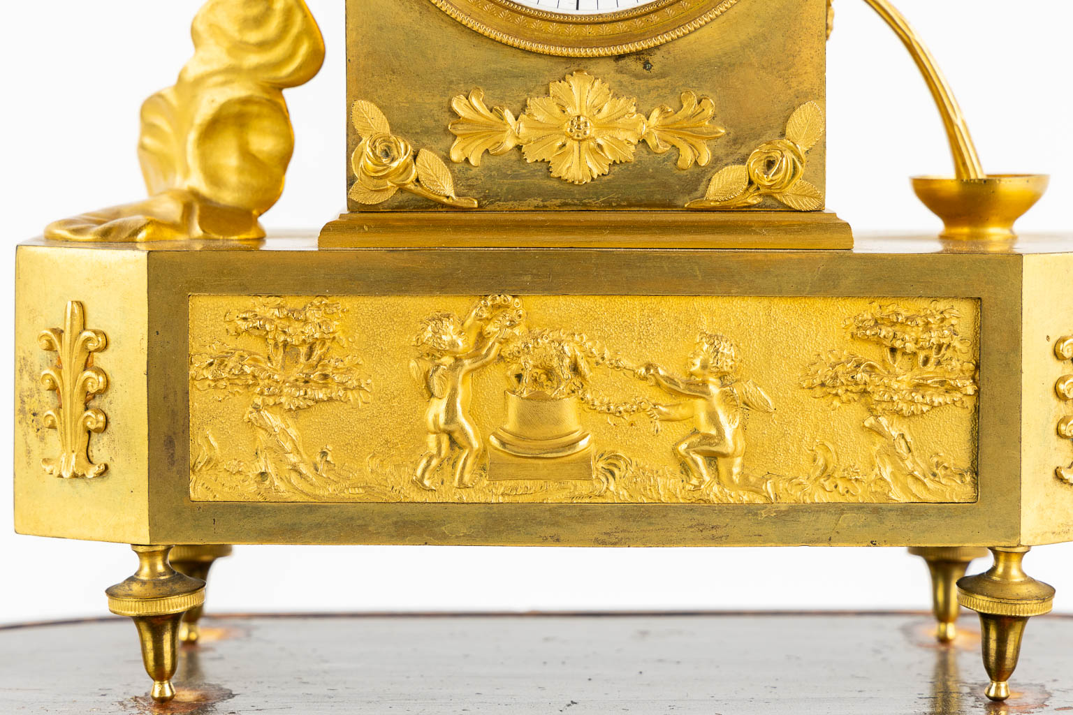 A mantle clock, Gilt bronze, Empire, 