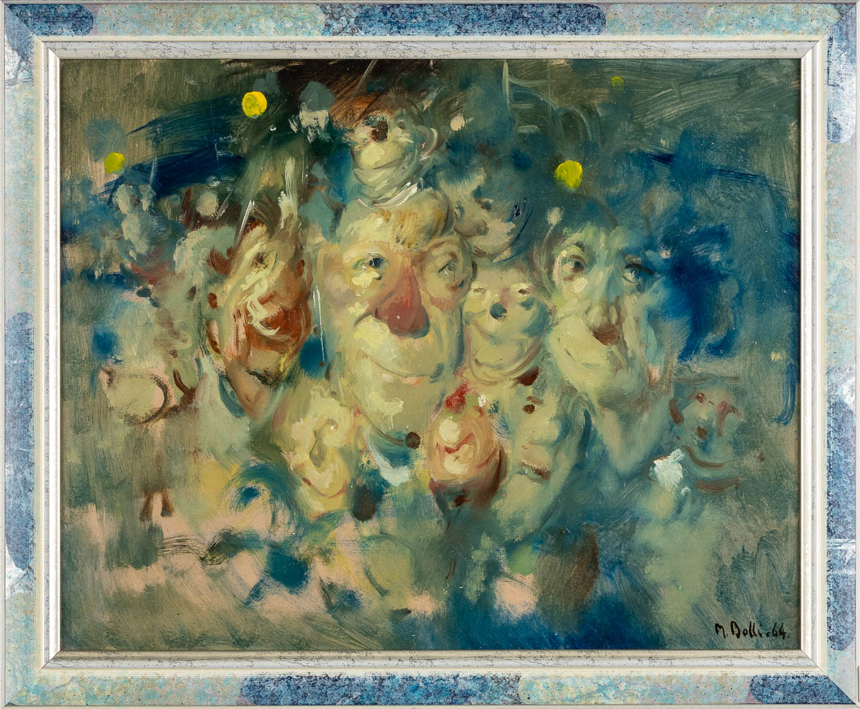 Martin BOLLE (1912-1968) 'Clowns & Zicht op het tuinfeest' (1964)