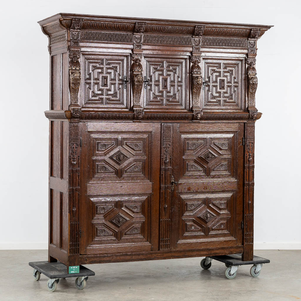 An antique 5-door cabinet 