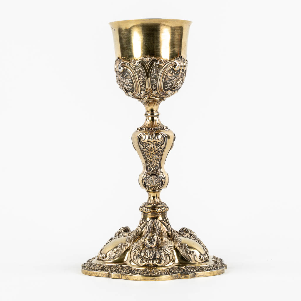 Jan Jacobus VERMANDELE (1788-1859) 'Baroque Revival chalice' Vermeil. Ghent, Belgium. 738g. 