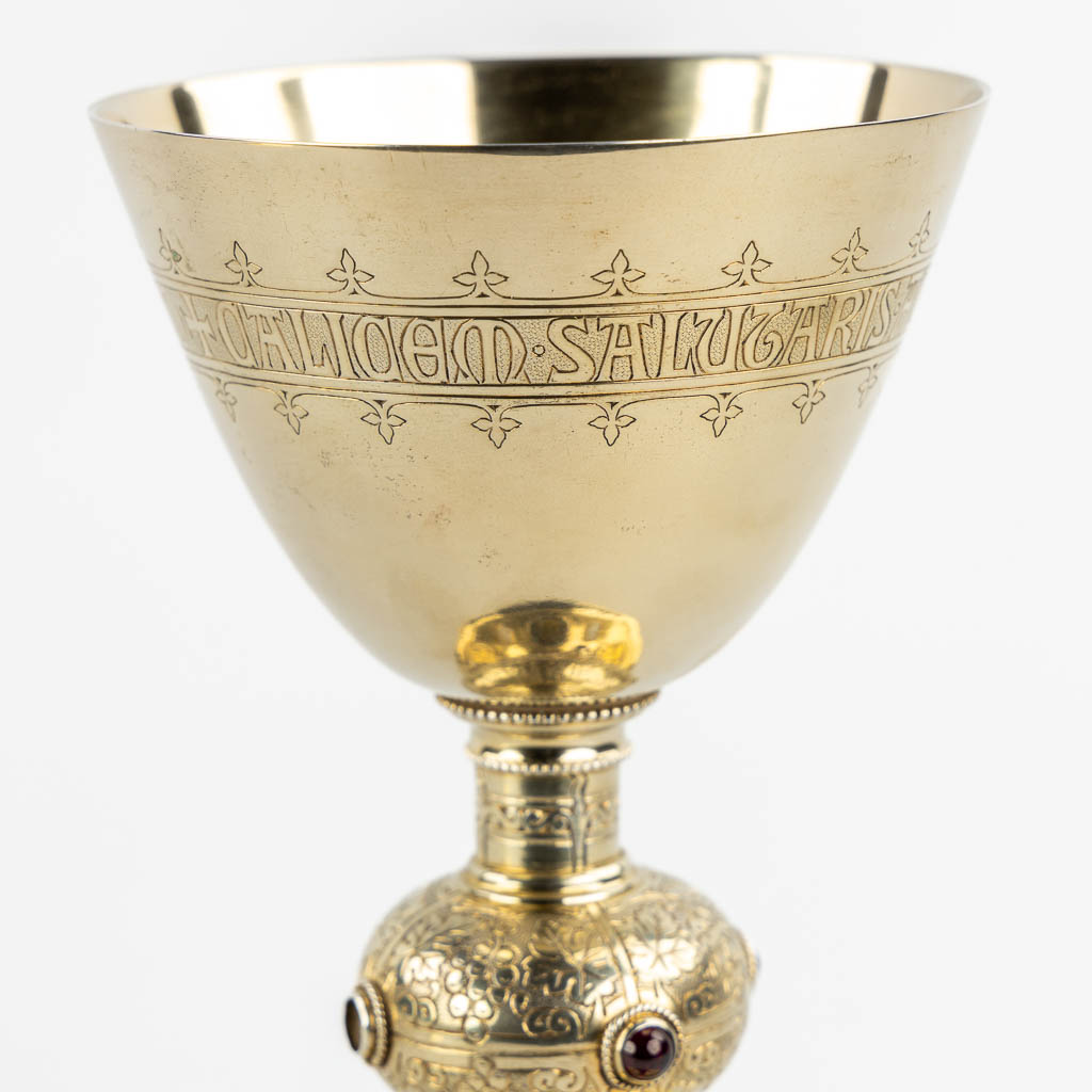 A Chalice, Gold-plated with enamel cartouches of 