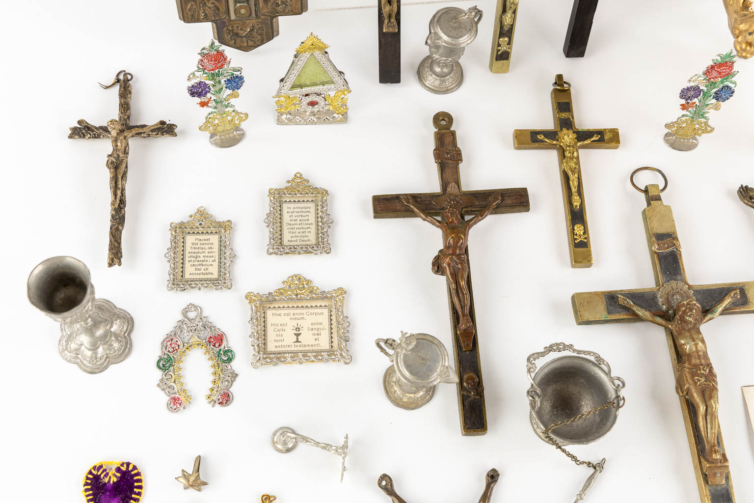 A large collection of Deovionalia, holy water fonts, monstrances and reliquaries. 