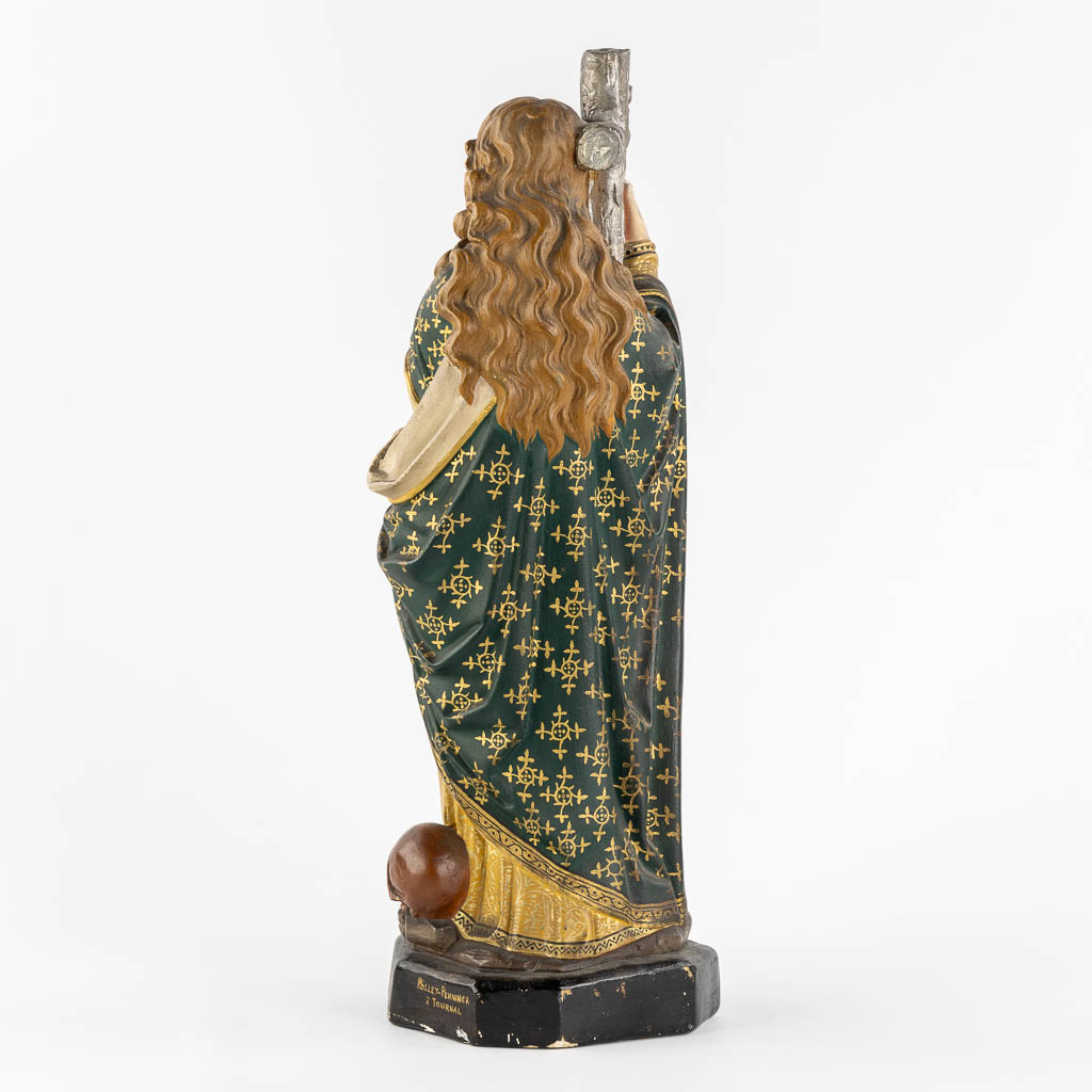 Heilige Maria Magdalena, polychroom gips. Circa 1900. (W:16 x H:49 cm)