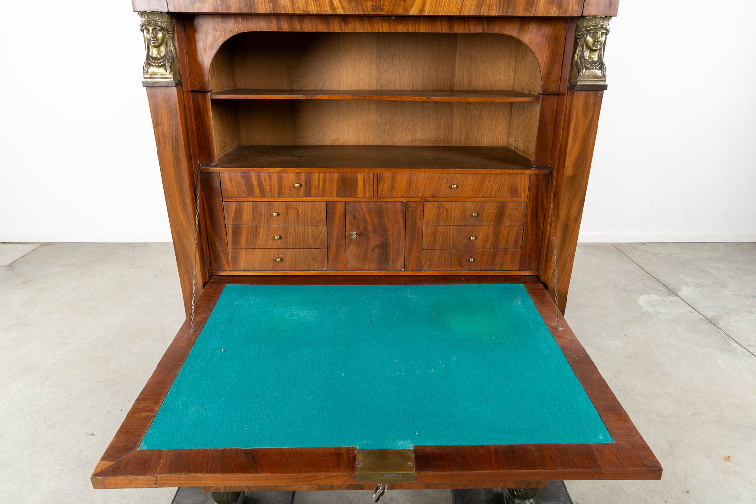 An antique secretaire cabinet, Empire style, 19th C. (L:46 x W:97 x H:149 cm)