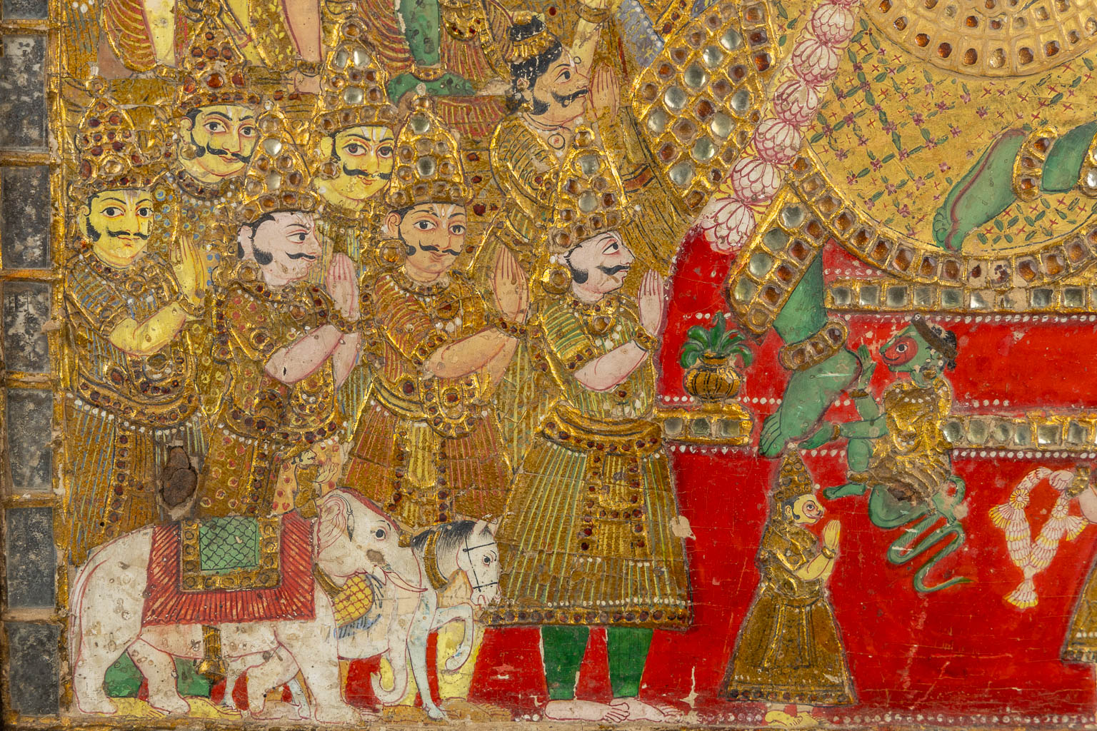 Indian School, 'The Coronation of Rama or Lord Vishnu' a large icon. 18th/19th C.