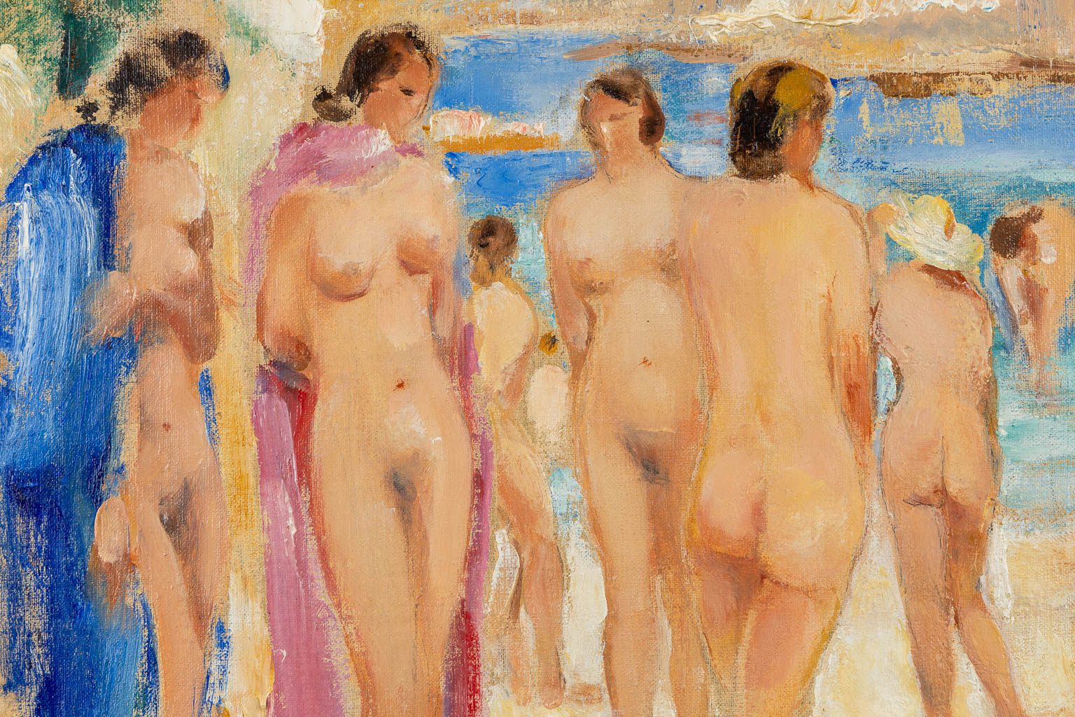 Médard VERBURGH (1886-c.1957) 'Dames Nudes à La Plage, Cote D'Or' (1910)