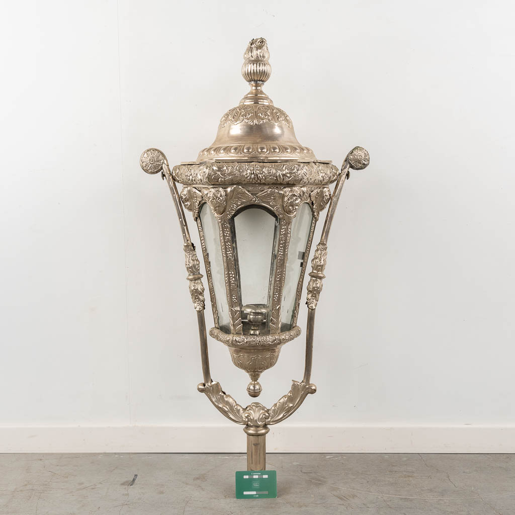 A set of four Baroque-style Church Lanterns, silver-plated metal. (c.1900). 