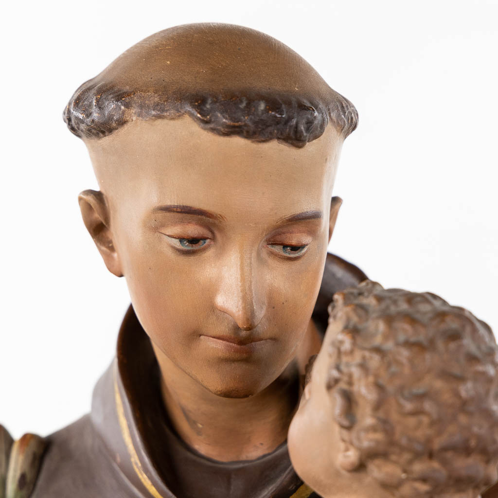 Saint Anthony with a Child, polychrome plaster. (H:109 cm)