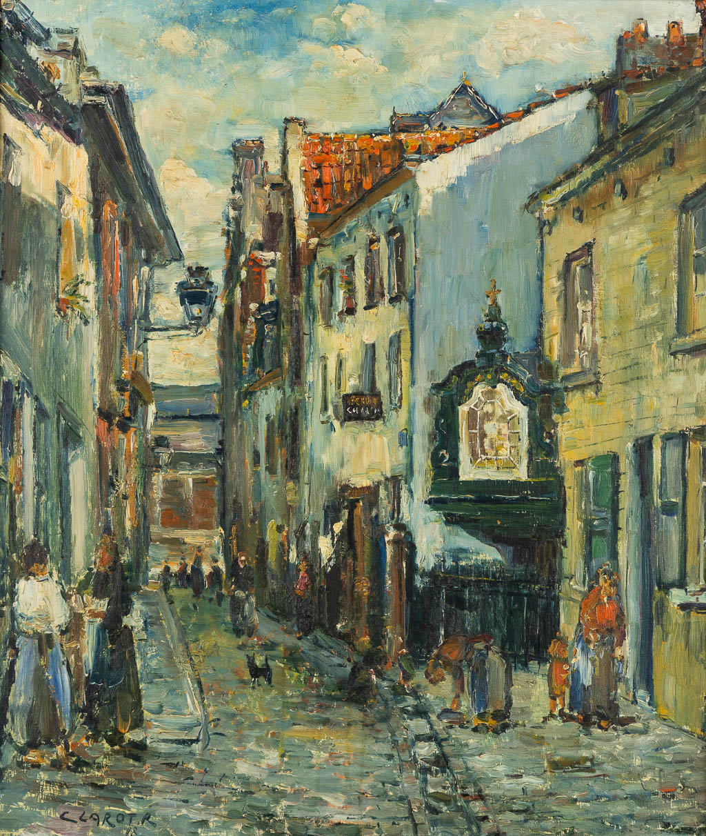 René CLAROT (1882-1972) 'Rue à Bruxelles' 1910. (W:60 x H:70 cm)