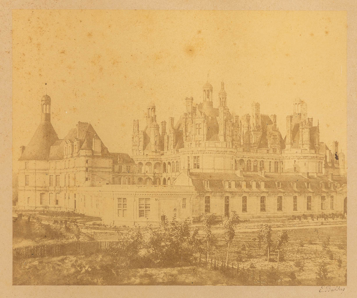 Édouard Denis BALDUS (1813-1889) 'Chambord', circa 1860. (W:20,8 x H:17,4 cm)