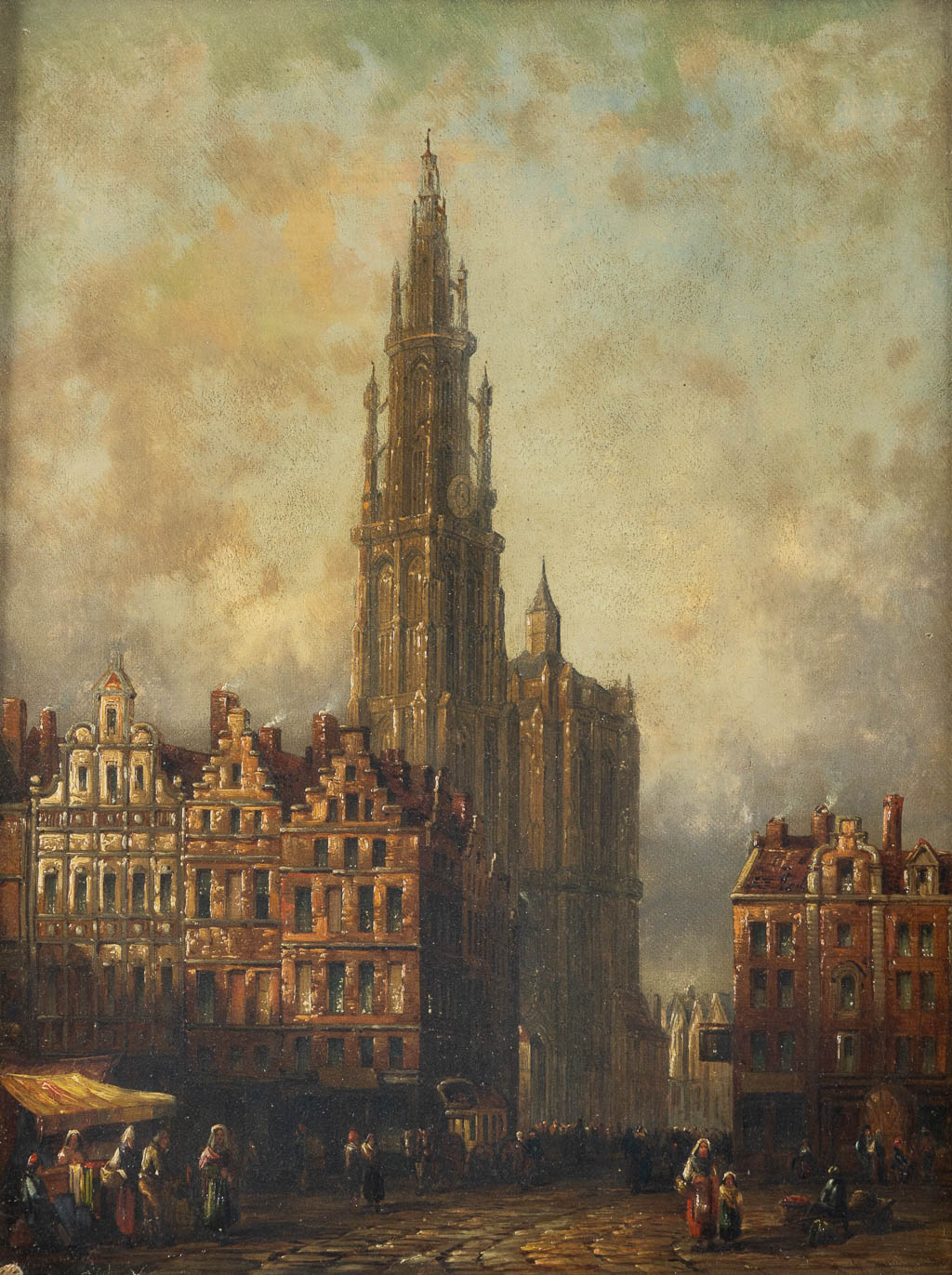 Henry SCHAEFER (1854-1915) 'Cathedral of Our Lady, Antwerp' 19th C. (W:31 x H:41 cm)