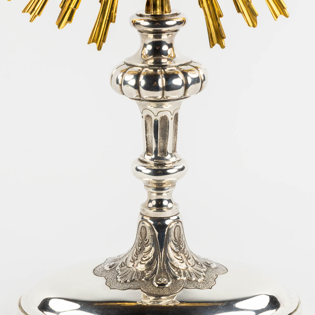 Jean-Baptist Van Damme, Bruges, A Sunburst Monstrance, silver and brass, 19th/20th C. 