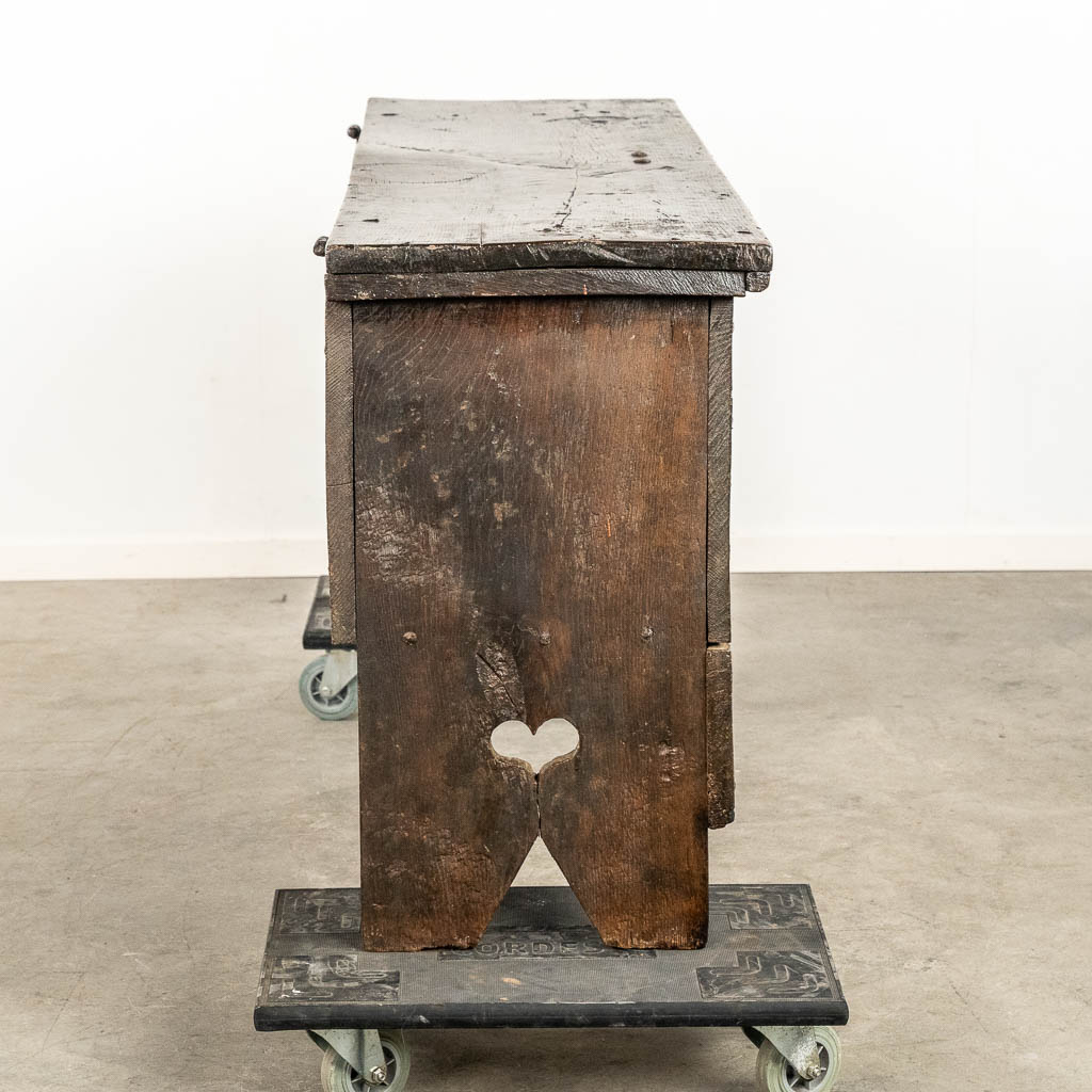 An antique Chest, sculptured oak, Flanders/The Low Countries, 17th C. 