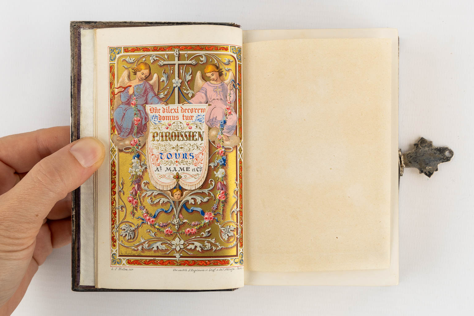 Two richly decorated Devotional pocket books, 1846 and 1851. (L:4 x W:10 x H:14 cm)