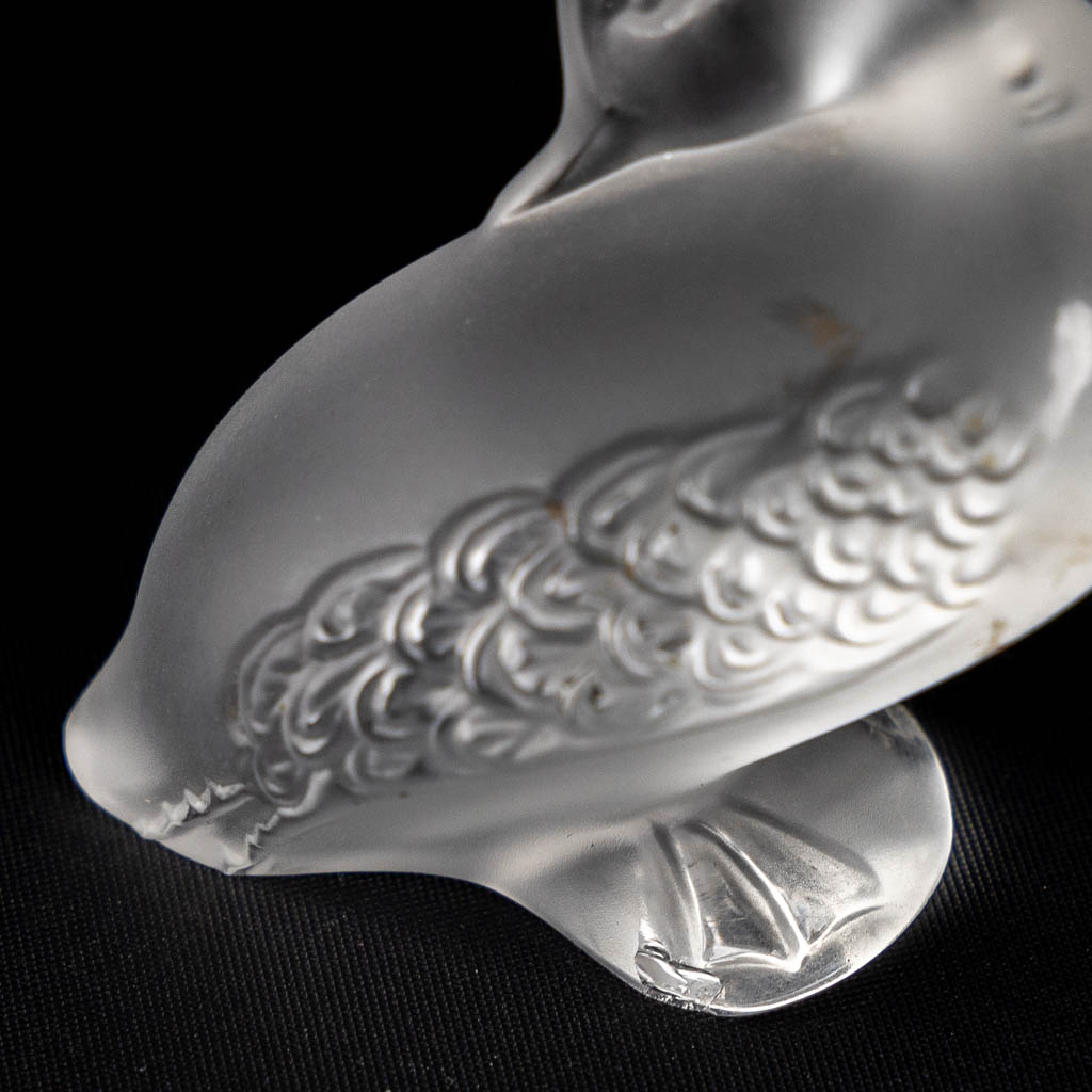 Lalique France, 11 vogels en eenden, kristal. (W:14,5 x H:8,5 cm)