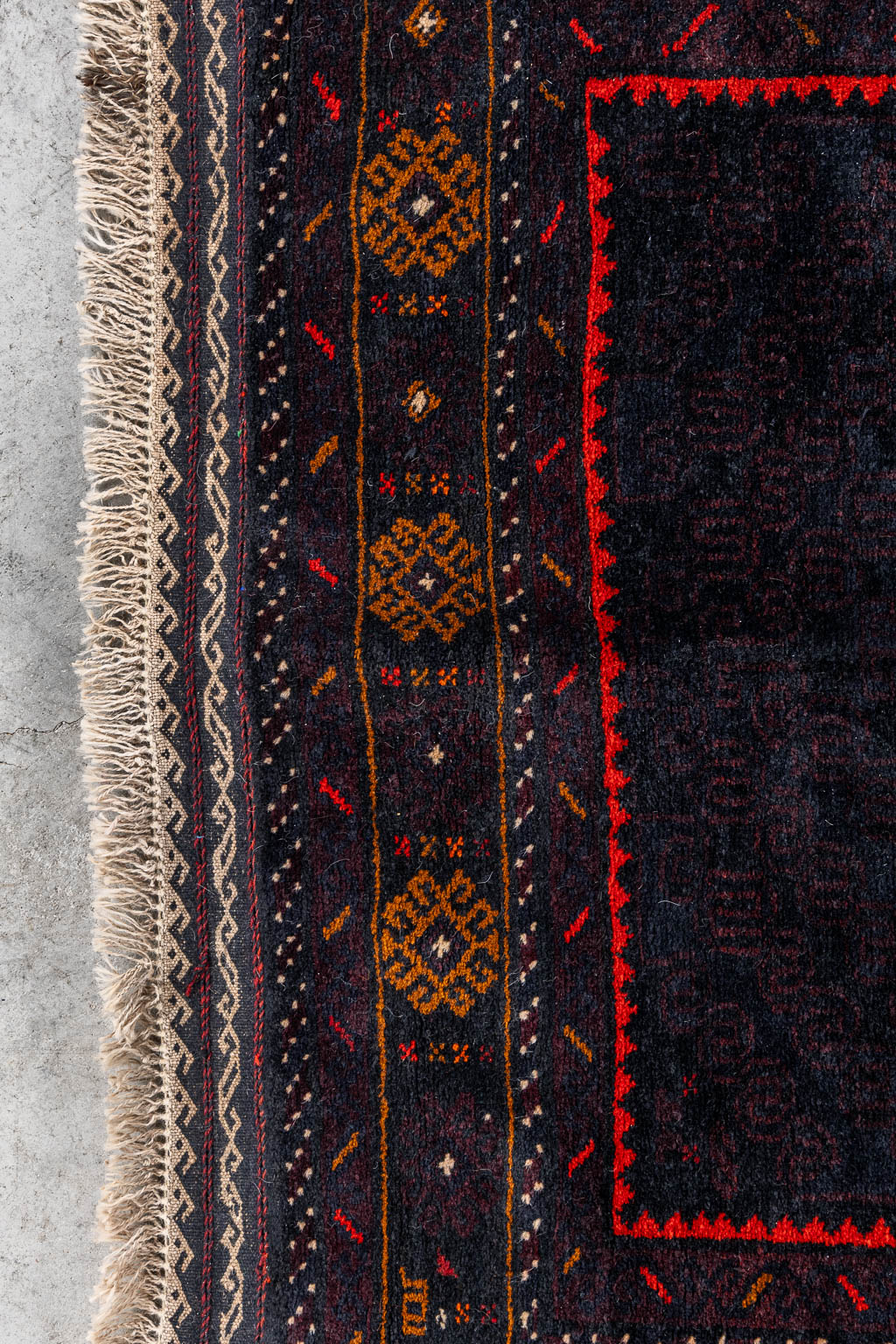 Two Oriental hand-made carpets, Afghan. (L:205 x W:119 cm)