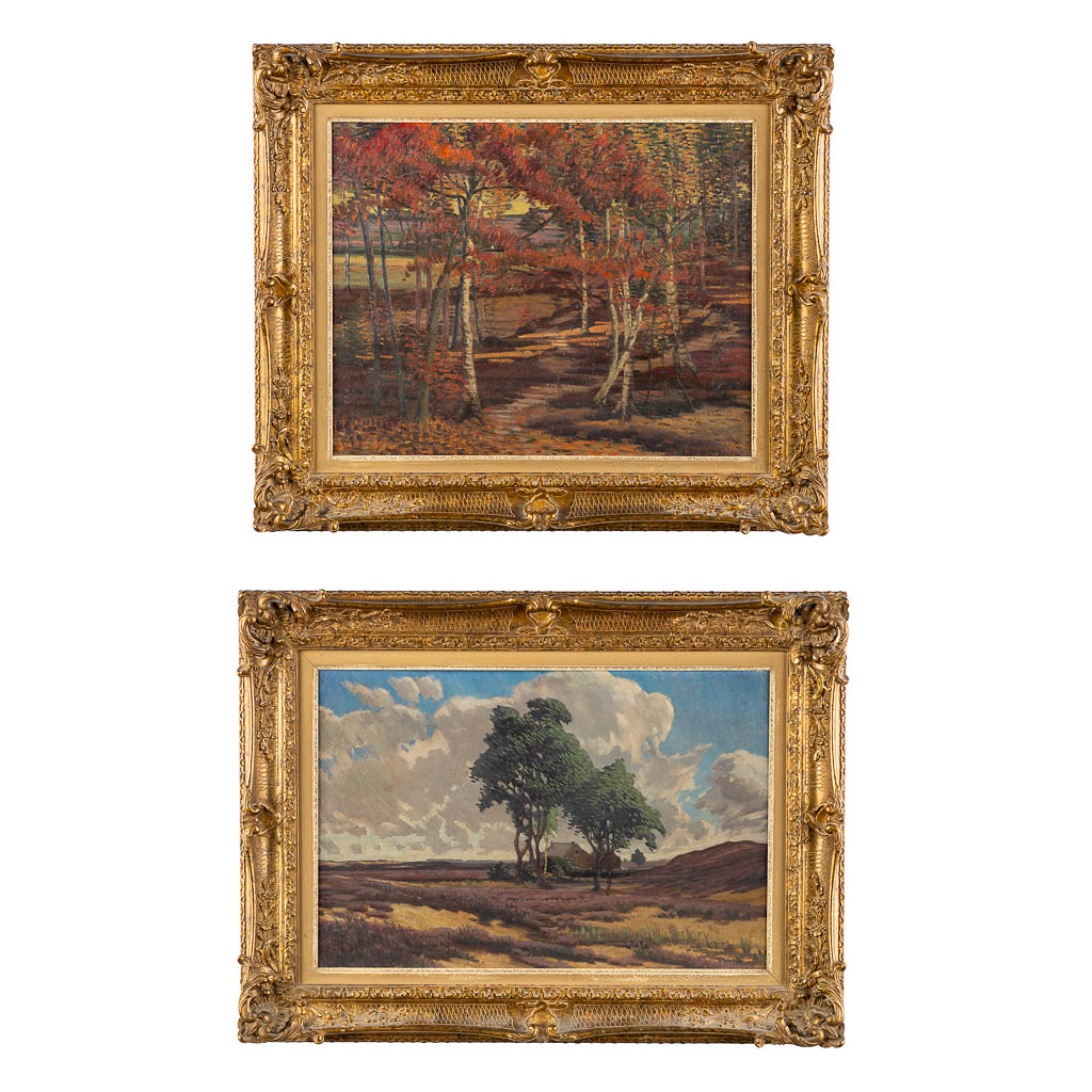 Georges AVERHALS (1906-1975) 'Two Landscapes' 1940 & 1944. (W:58 x H:40 cm)