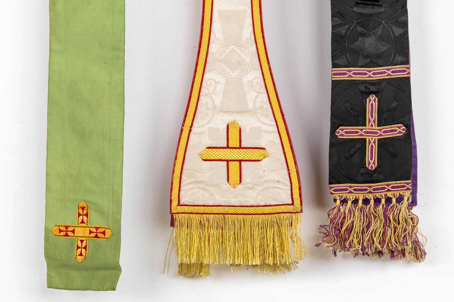 Four Roman Chasubles and matching Stola, embroideries. 