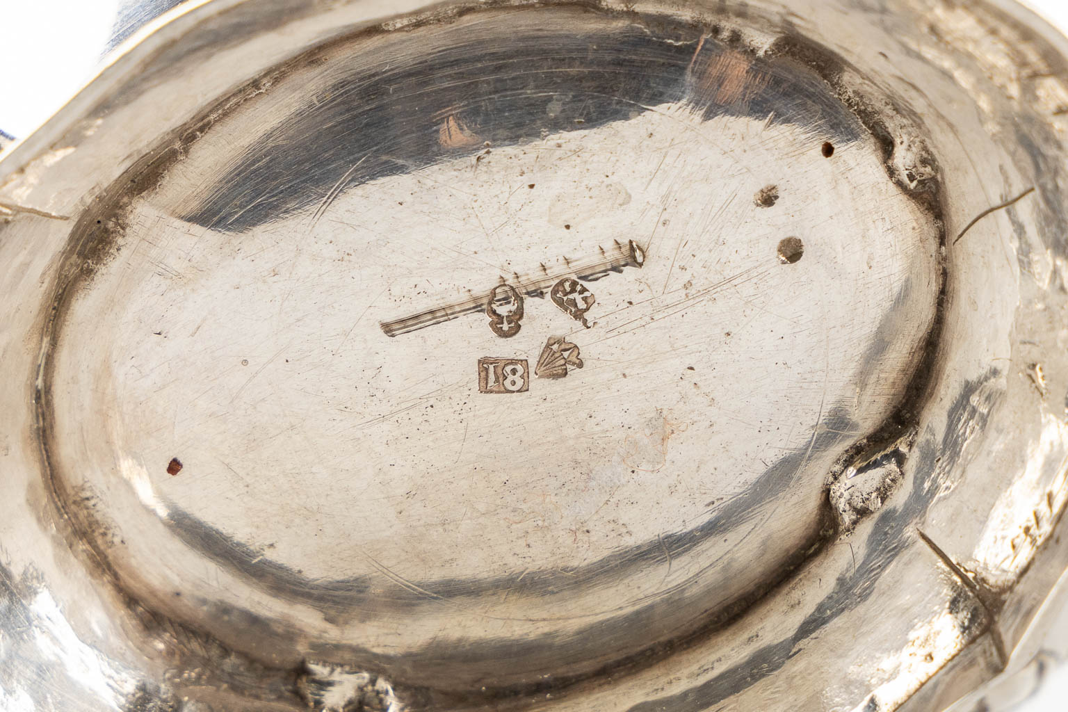 A pair of saucers, silver, Louis XVI. 