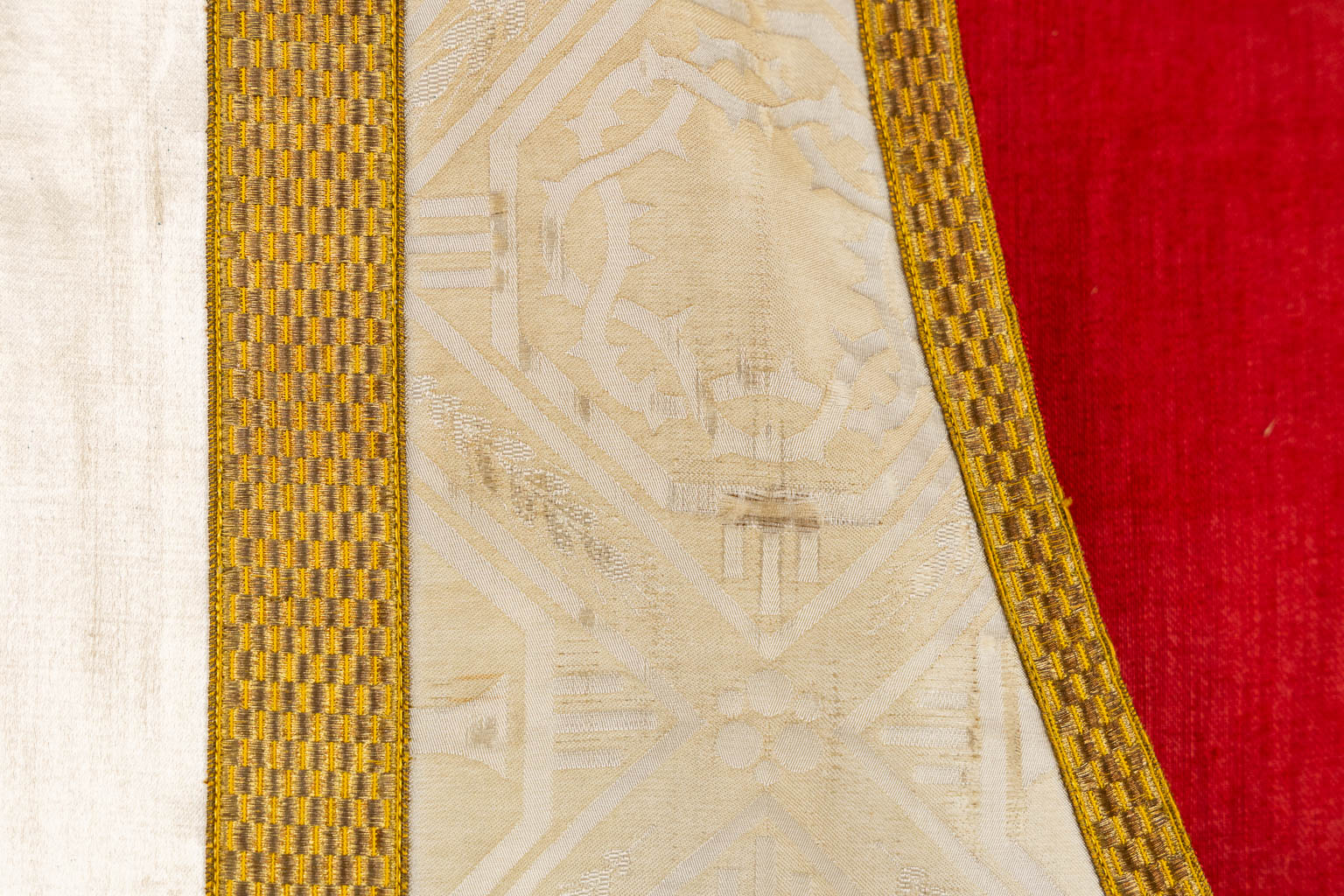 A Chasuble, Roman Chasuble and Stola, Embroideries with an image of Jesus Christ, Rex Regum. 