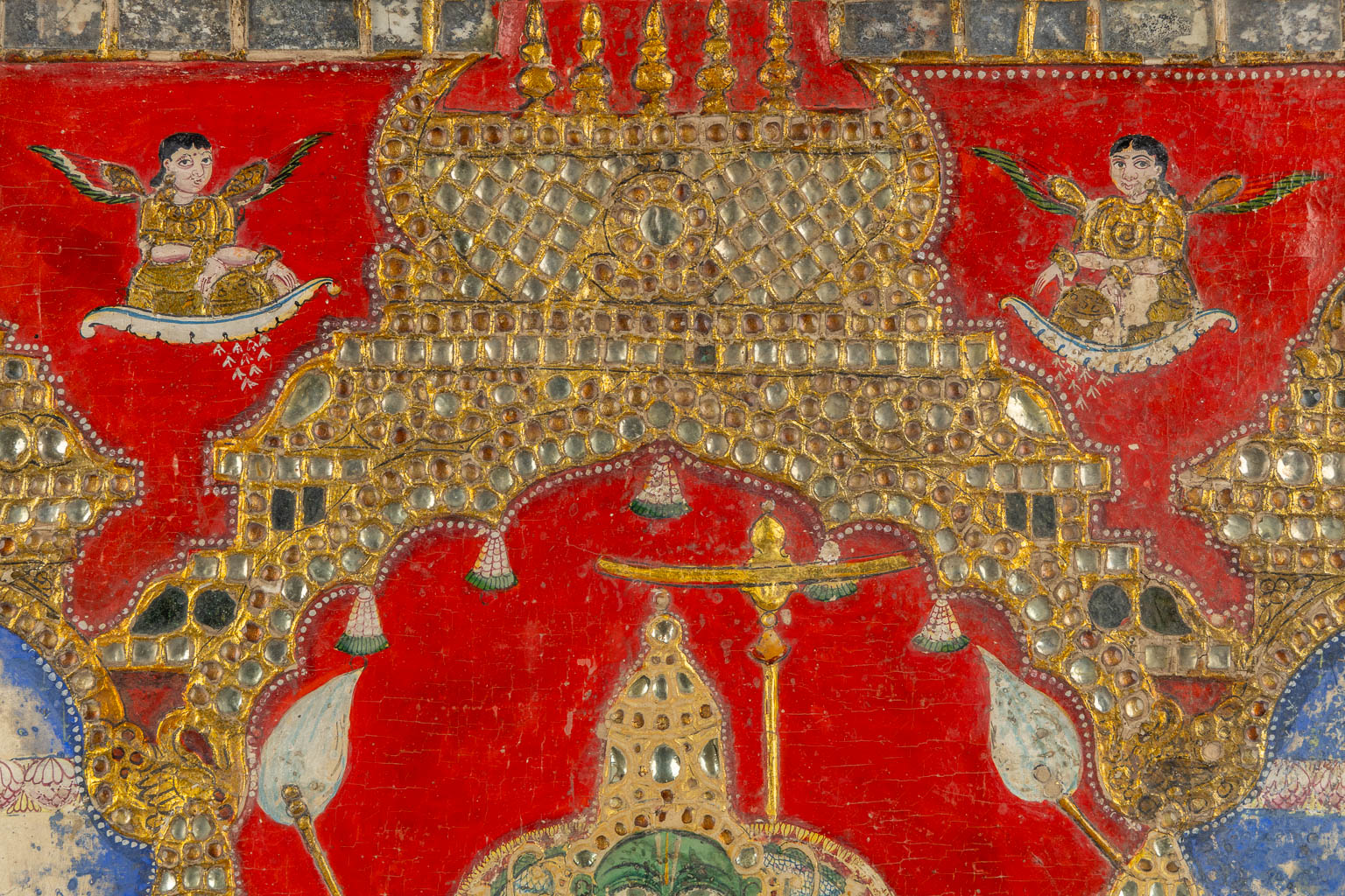 Indian School, 'The Coronation of Rama or Lord Vishnu' a large icon. 18th/19th C.