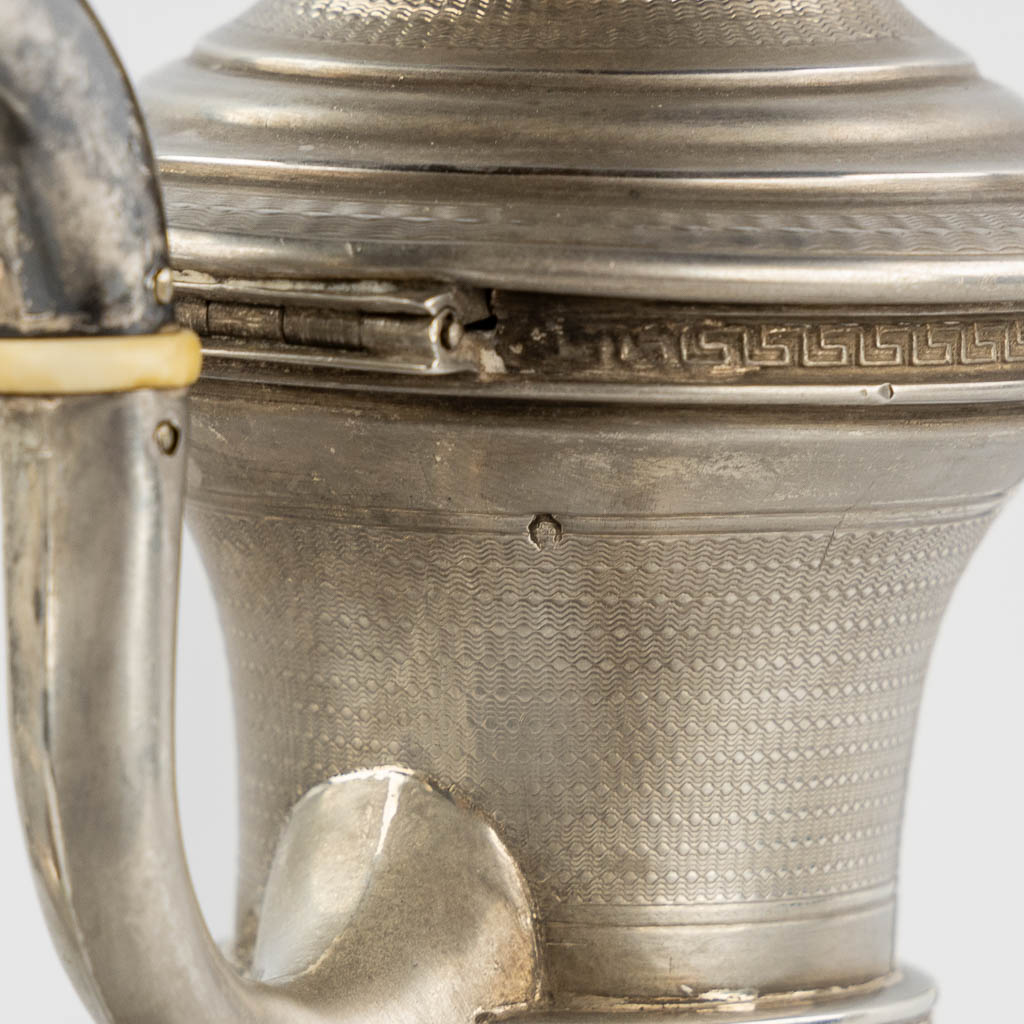 Jean-François VEYRAT (XIX) 'Vierdelig koffie en theeservies, zilver'. 1,796kg. (H:26 cm)