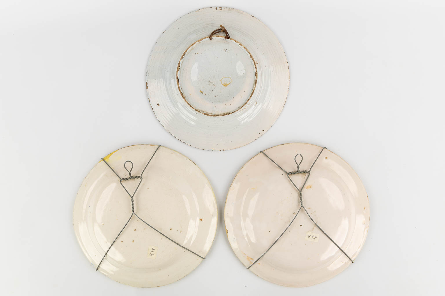 Seven Faience plates, France, 18th and 19th C. (D:42 cm)