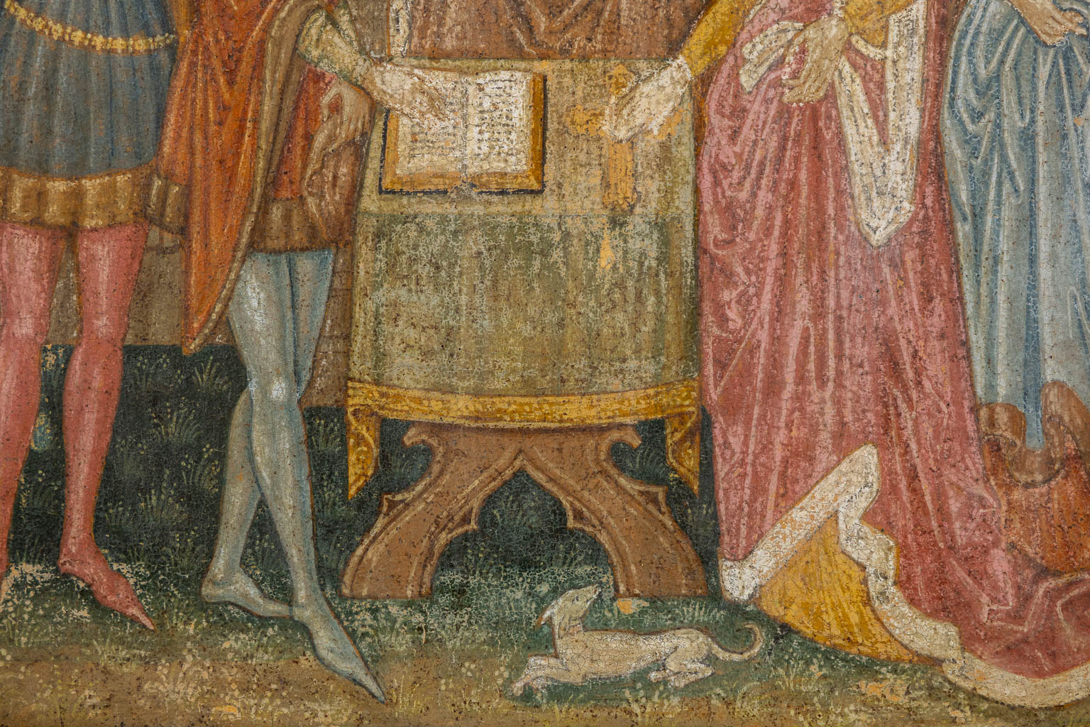 An antique medieval style painting, attributed to 