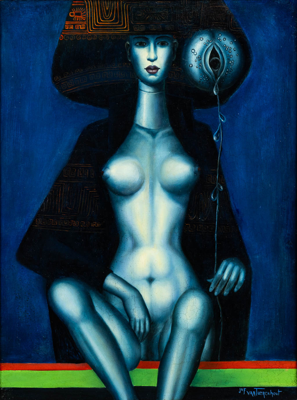  Jef VAN TUERENHOUT (1926-2006) 'Lady with a large hat'