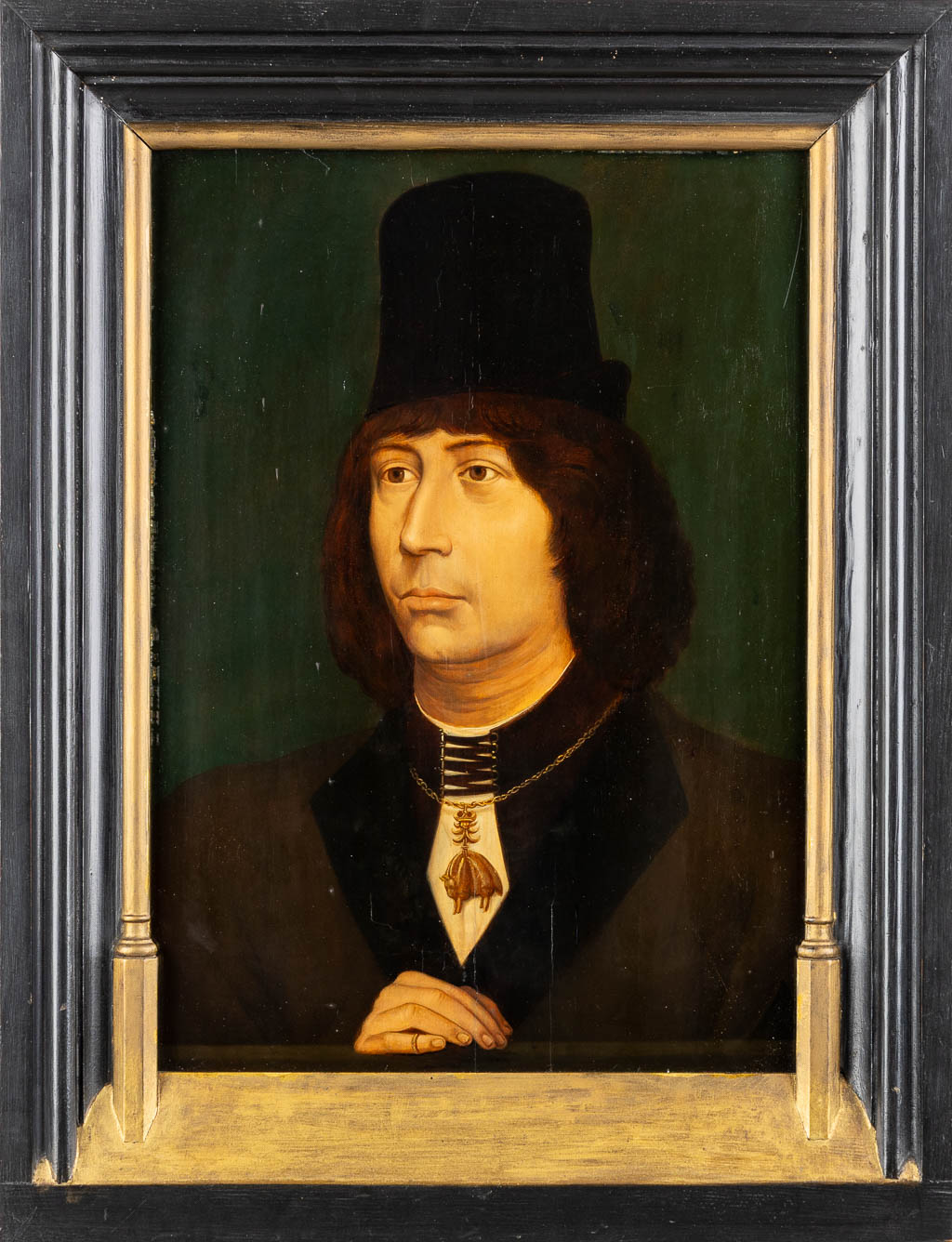 After Hans Memling, 'Antoine, Grand bâtard de Bourgogne', Oil on panel. 18th/19th C.