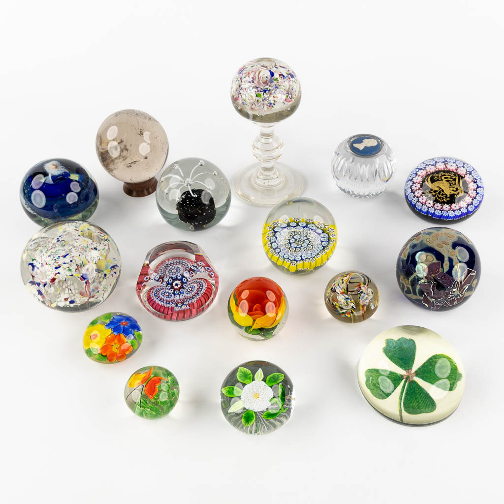 Louis Leloup, John Derian, Rock Crystal, a collection of 13 paperweights. (H:15 cm)