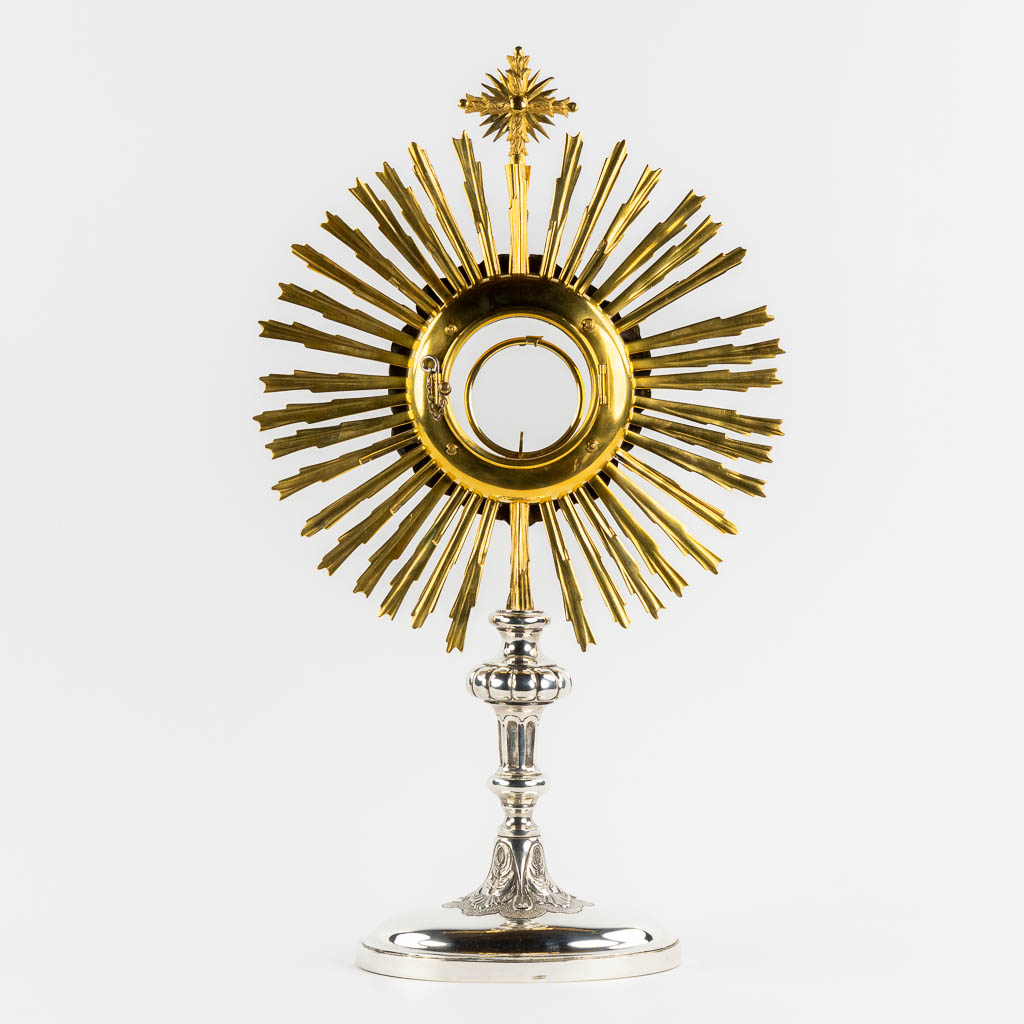 Jean-Baptist Van Damme, Bruges, A Sunburst Monstrance, silver and brass, 19th/20th C. 