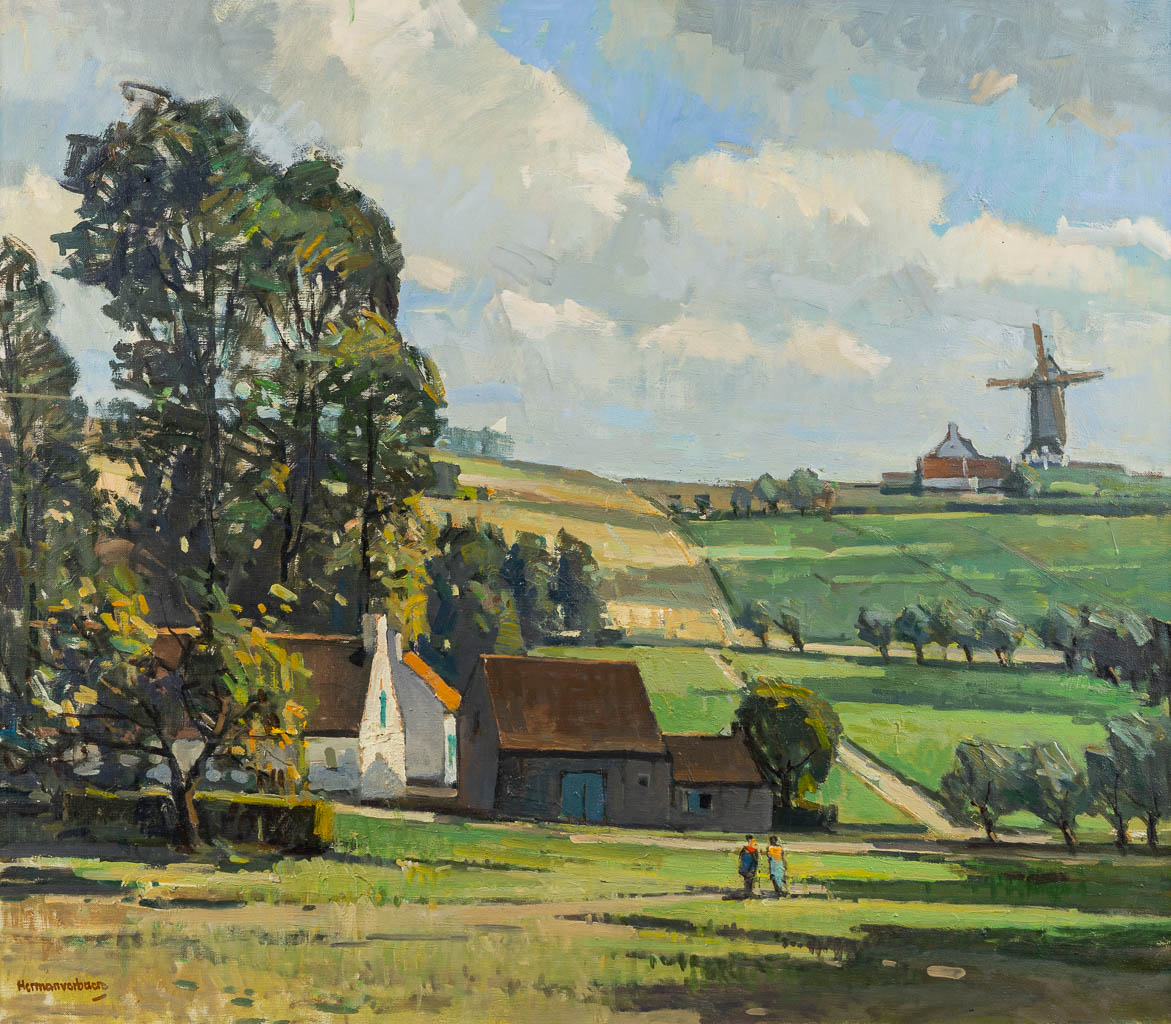 Herman VERBAERE (1906-1993) 'Landschap met windmolen'