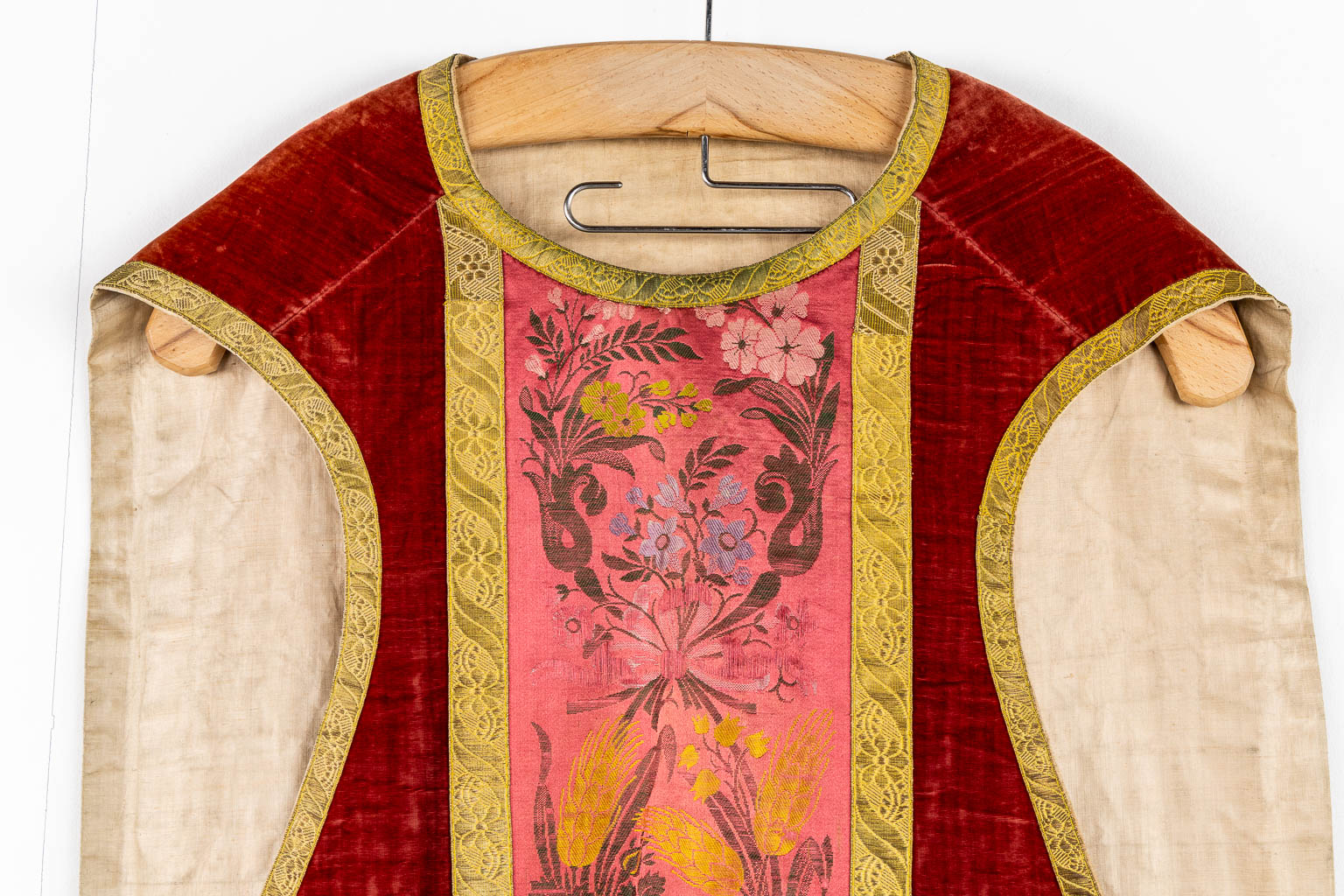 A Cope, a pair of Dalmatics and Two Roman Chasubles, Embroideries.