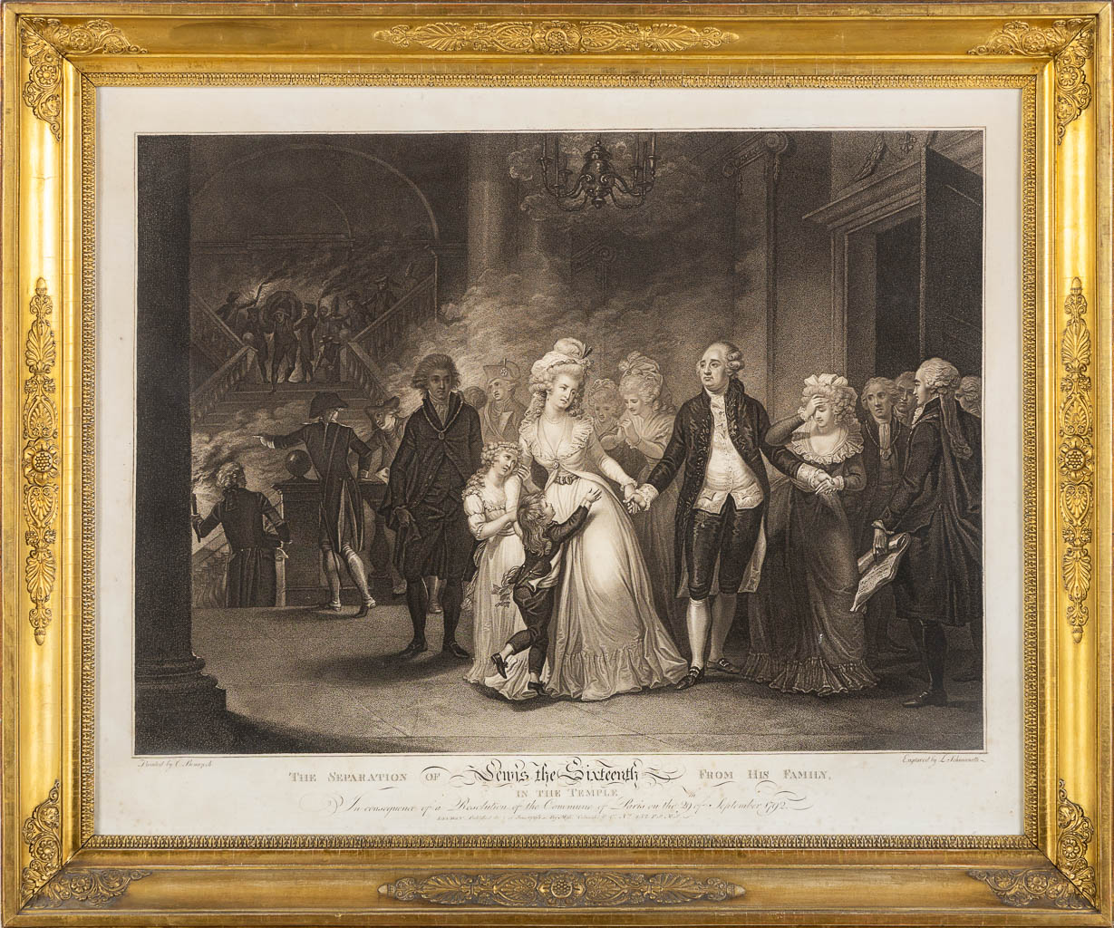 Four antique Engravings, Louis XVI, Charles Benazech and Luigi Schiavonetti. 19th C.  (W:60 x H:44 cm)