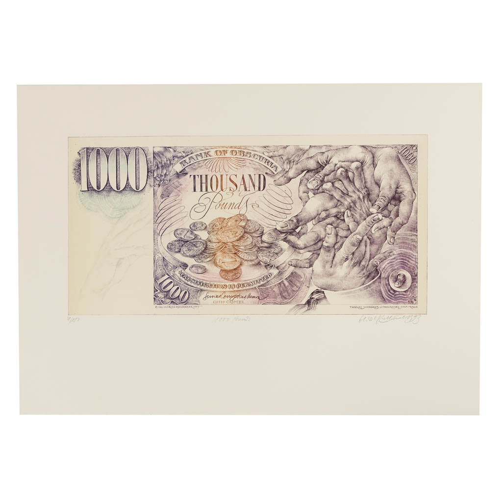 Oldrich KULHANEK (1940-2013) 'Funny Money - 1000 Pounds' 1993. (W:70 x H:50 cm)