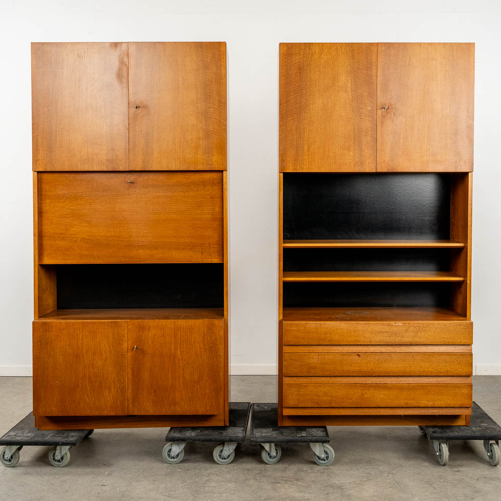 Vandenberghe-Pauvers, a two-piece wall cabinet, veneered wood. (c.1980).