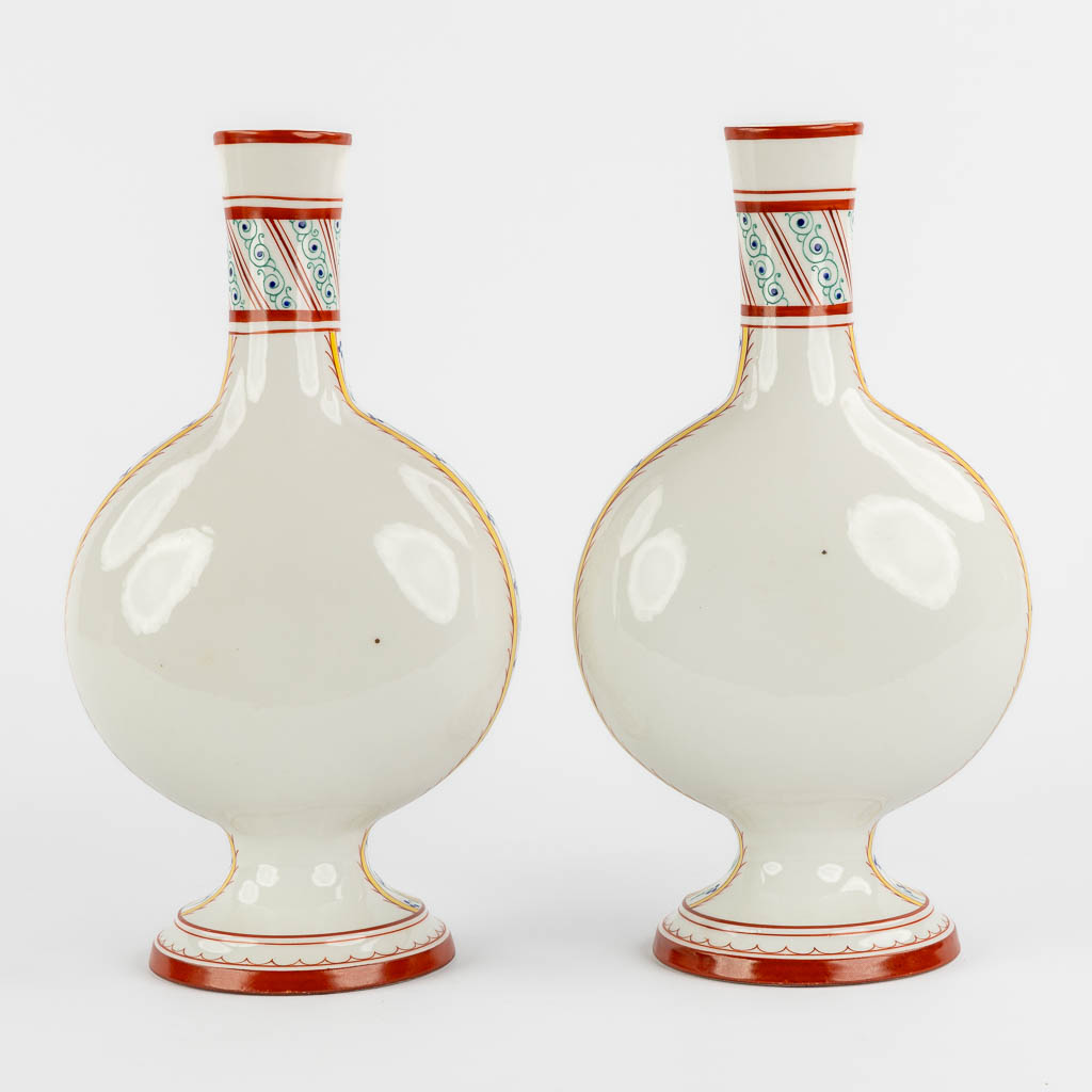 Manufacture A. Denis, Brussels, a pair of vases 